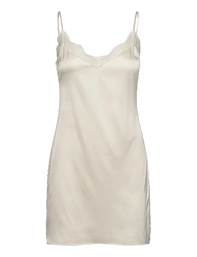 Rosemunde RHJasmine Silk Blend SL Strap Night - Náttkjólar - IVORY / cream
