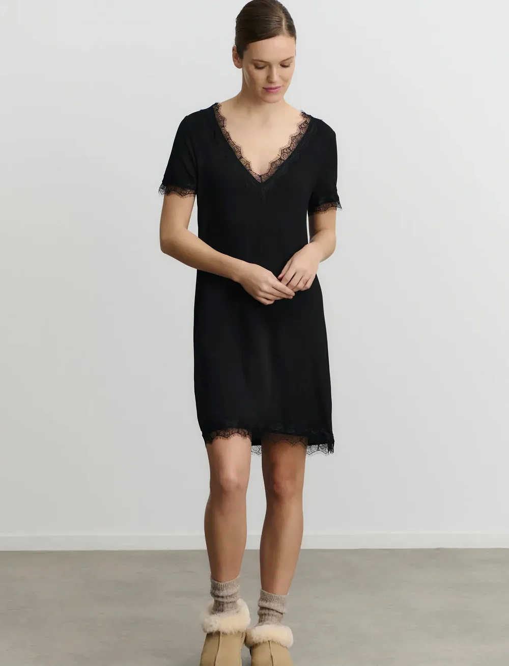 Rosemunde - RHBiarritz SS Night Dress - nattkjoler - black - 0