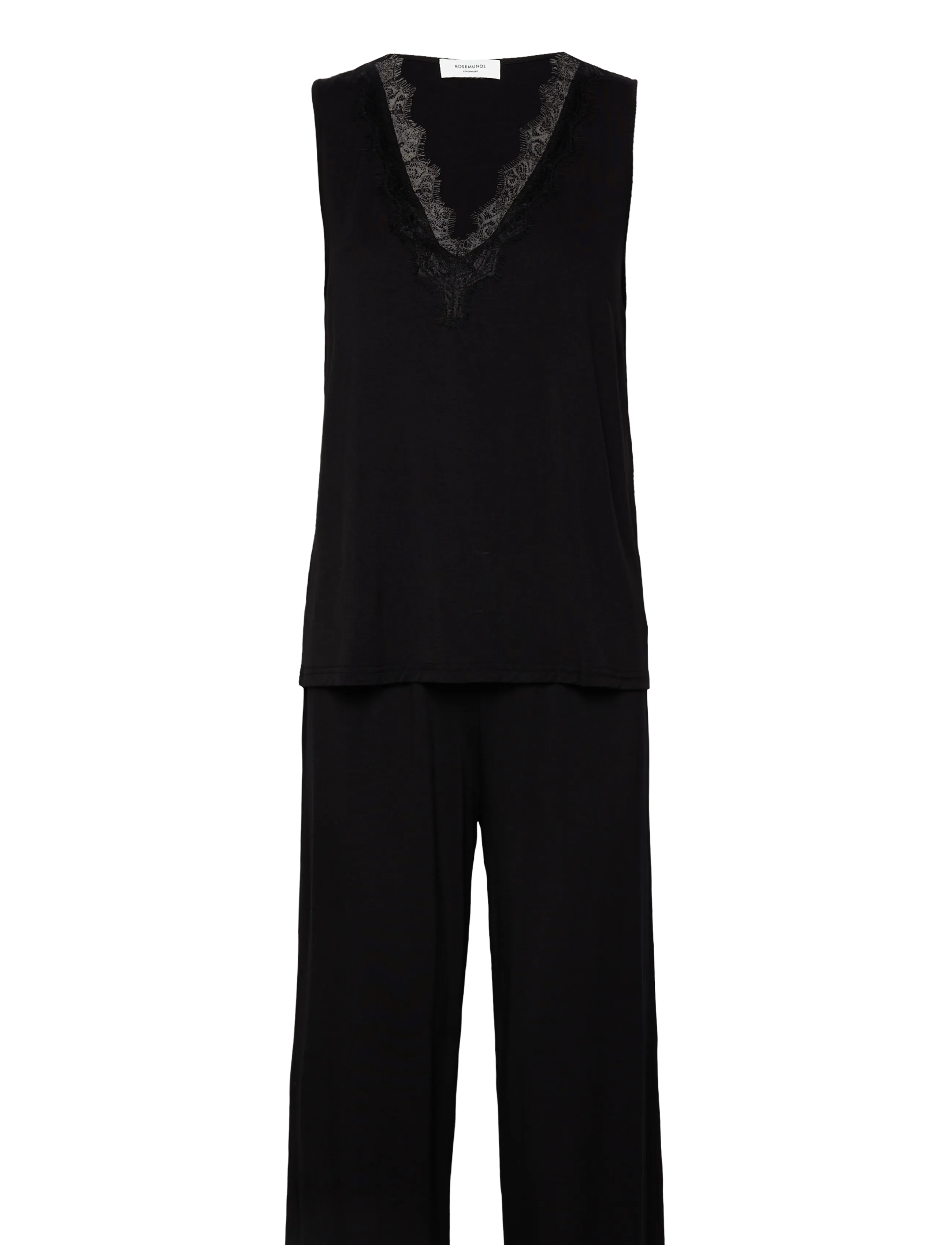 Rosemunde RHBiarritz Jersey Night Set - Undertøj - BLACK / black