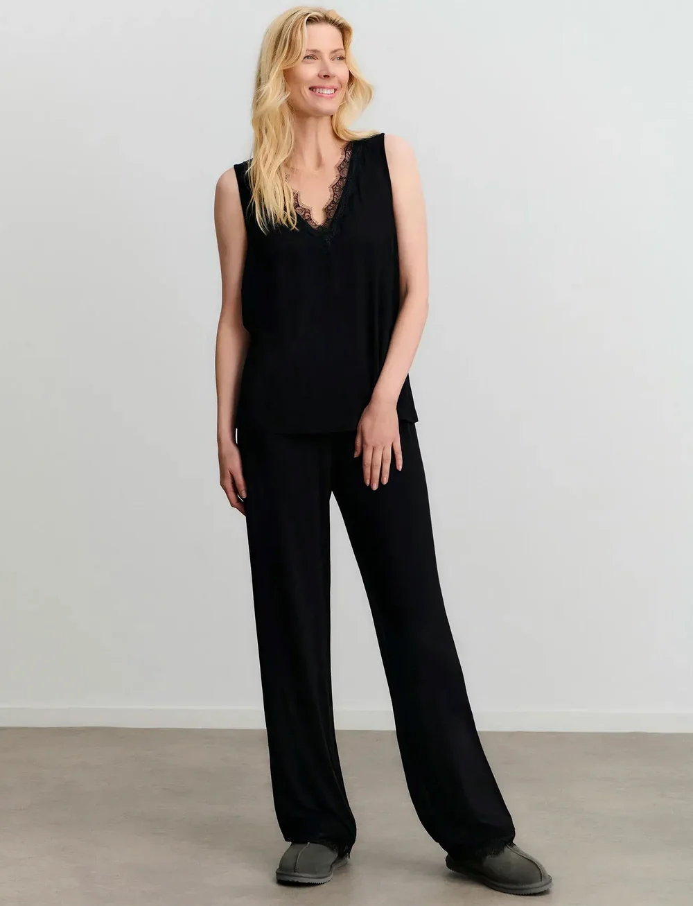 Rosemunde - RHBiarritz Jersey Night Set - pyjamas - black - 0