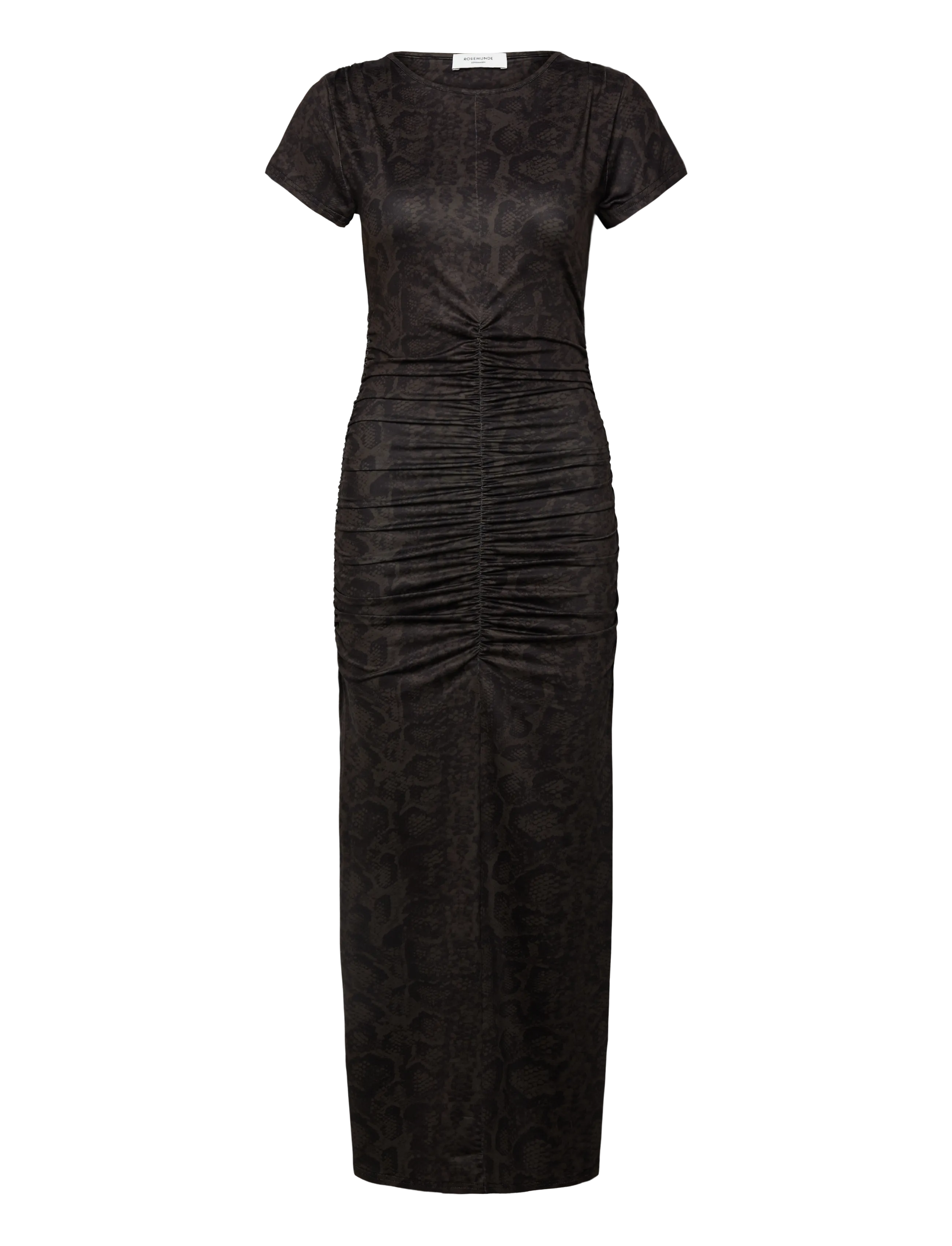 Rosemunde RWBillie Capsleeve Long Dress - Kjoler - BROWN SNAKE PRINT / brown