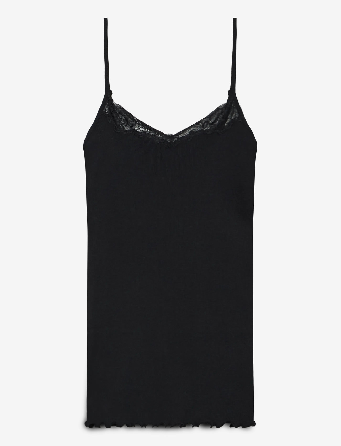 Rosemunde - RWBernadine Organic SL Strap Lace T - tanktops - black - 1