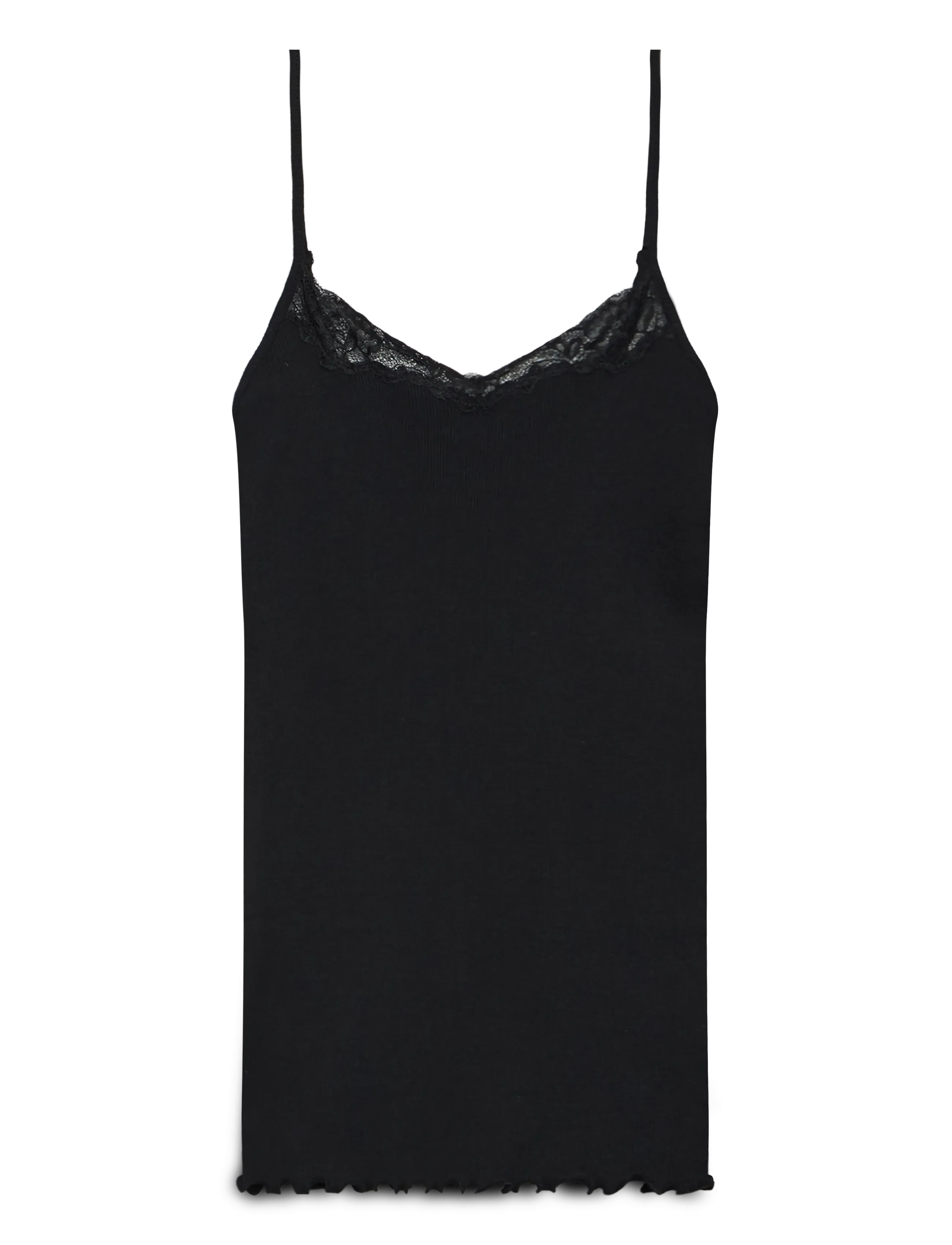 Rosemunde RWBernadine Organic SL Strap Lace T - Tøj - BLACK / black