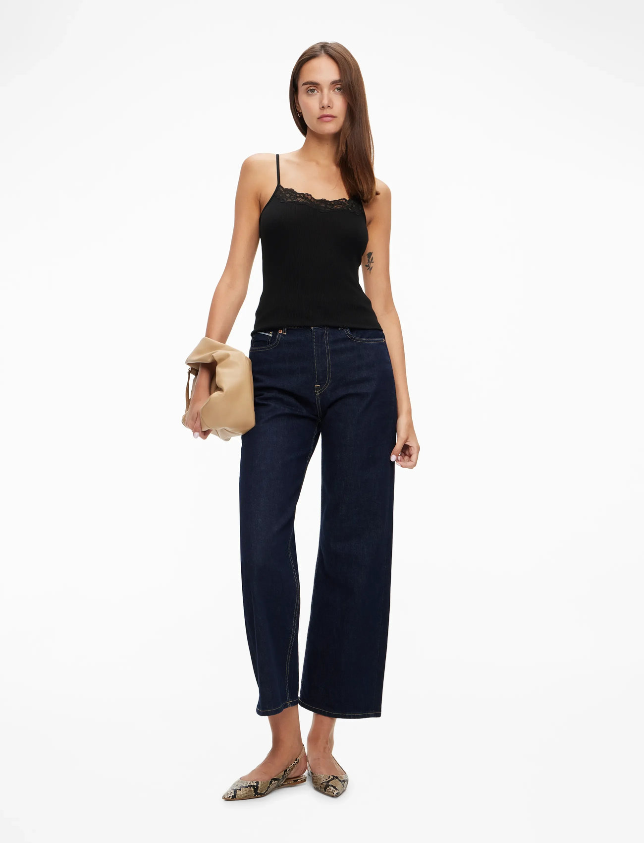 Rosemunde - RWBernadine Organic SL Strap Lace T - tanktops - black - 2