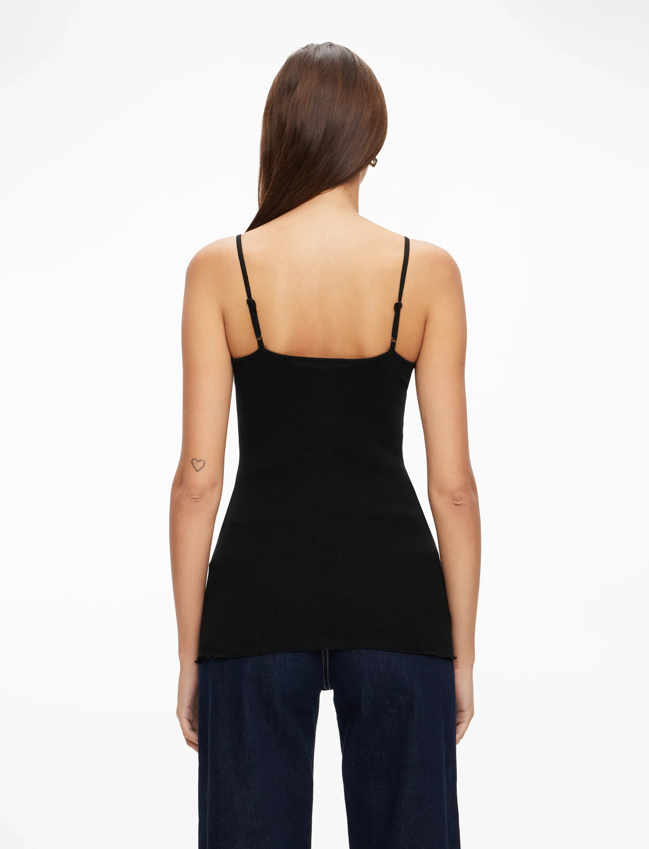 Rosemunde - RWBernadine Organic SL Strap Lace T - tanktops - black - 4