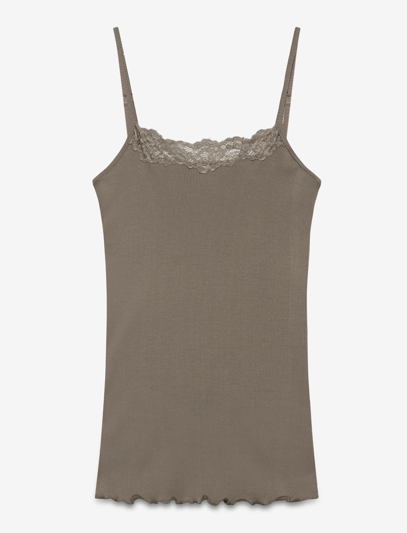 Rosemunde - RWBernadine Organic SL Strap Lace T - sleeveless tops - falcon - 1