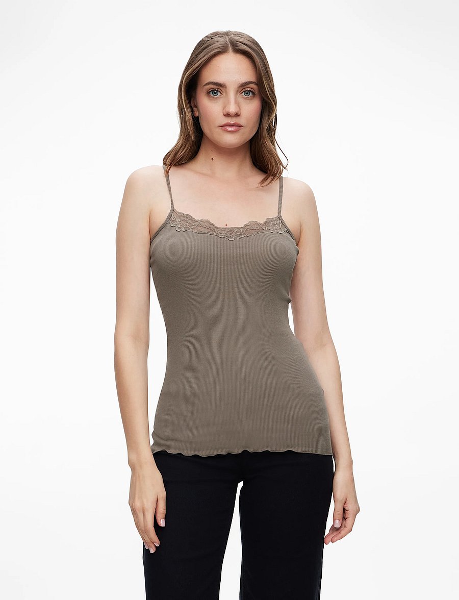Rosemunde - RWBernadine Organic SL Strap Lace T - tanktops - falcon - 0