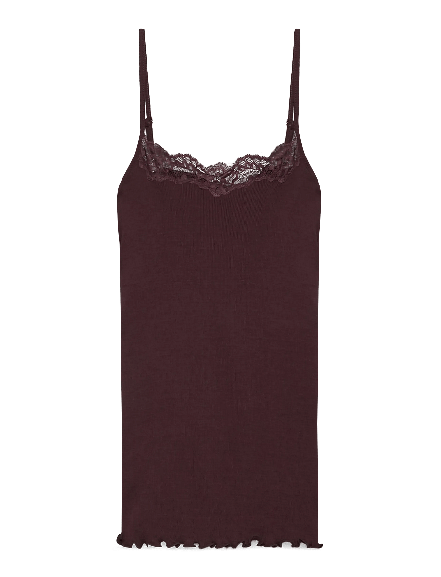 Rosemunde - RWBernadine Organic SL Strap Lace T - Ärmellose tops - fudge - 1