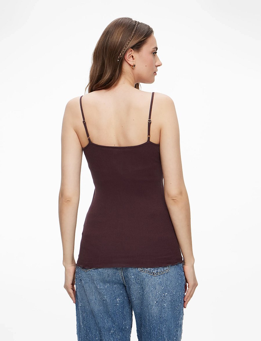 Rosemunde - RWBernadine Organic SL Strap Lace T - Ärmellose tops - fudge - 4