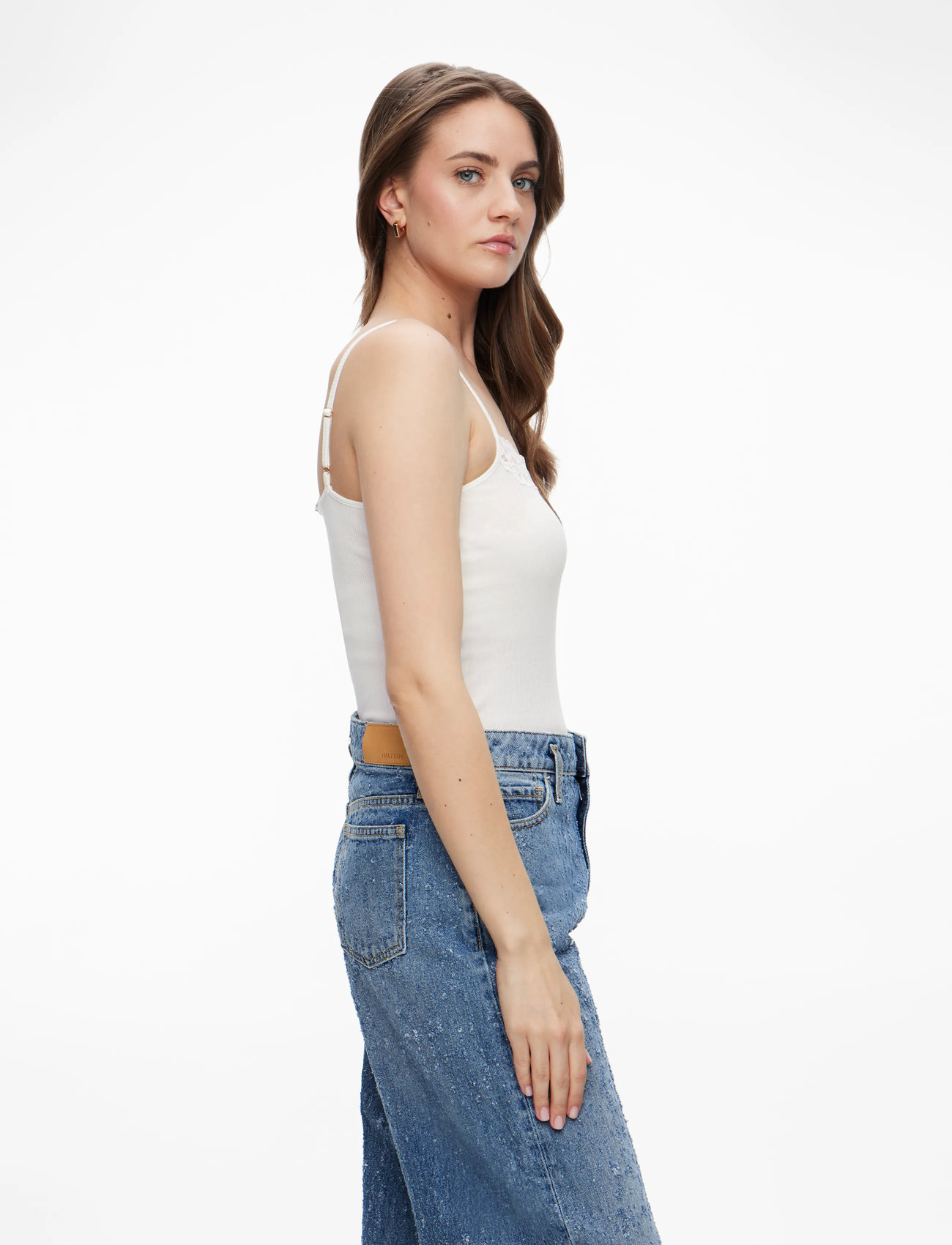 Rosemunde - RWBernadine Organic SL Strap Lace T - tanktops - ivory - 3