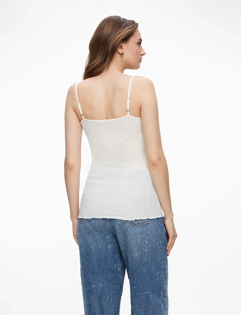 Rosemunde - RWBernadine Organic SL Strap Lace T - tanktops - ivory - 4