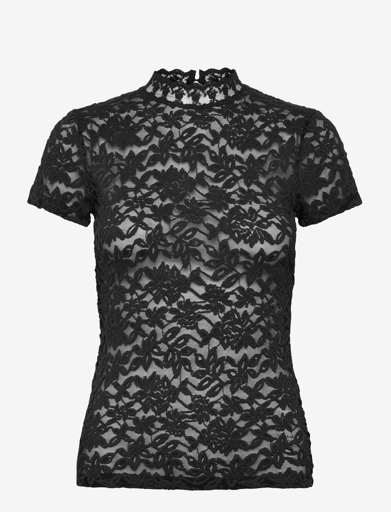 Rosemunde - RWDelicia Capsleeve Regular T-neck - t-skjorter - black - 1