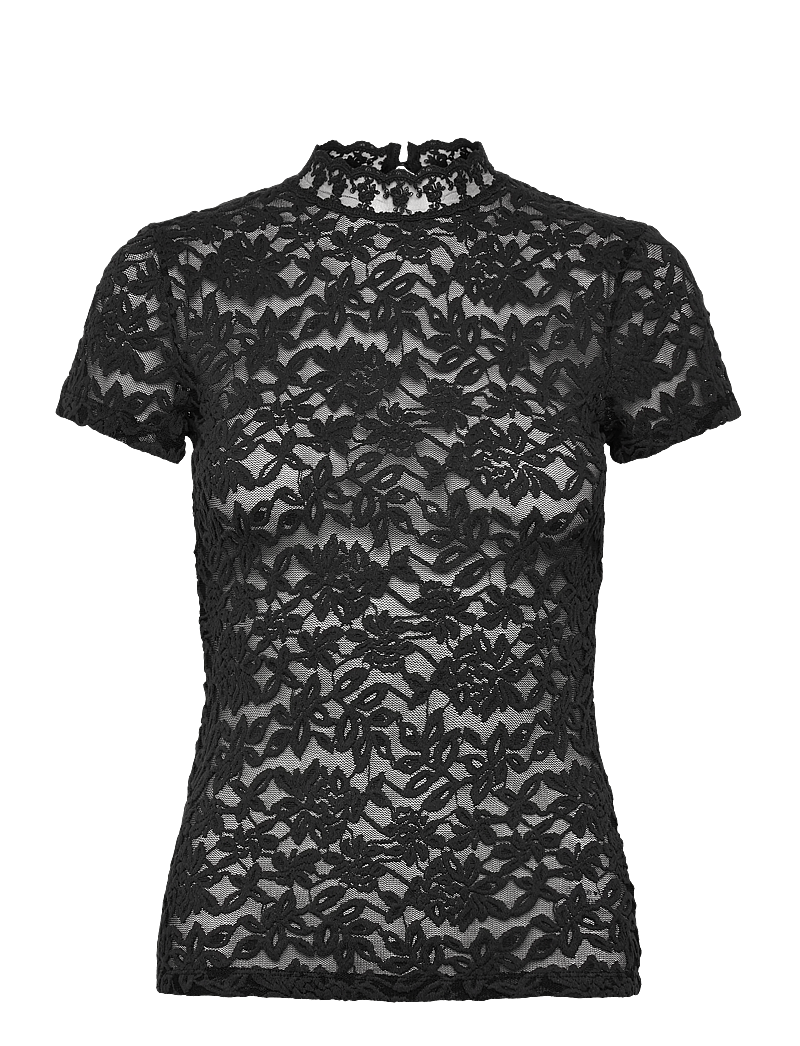 Rosemunde - RWDelicia Capsleeve Regular T-neck - t-skjorter - black - 1