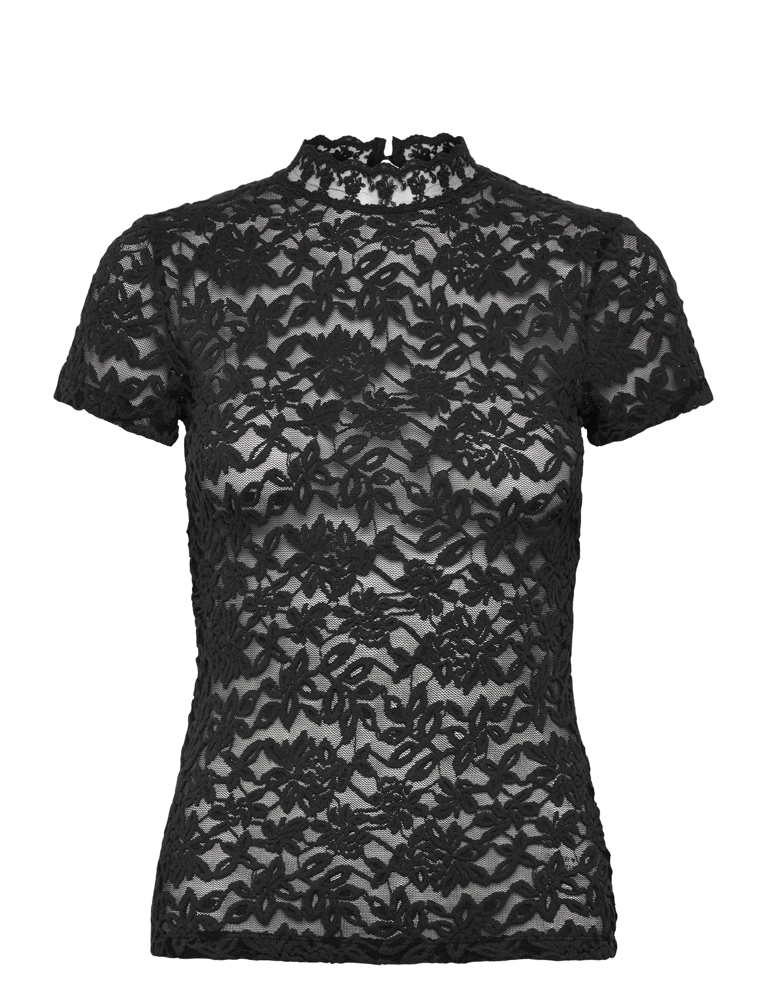 Rosemunde RWDelicia Capsleeve Regular T-neck - Tøj - BLACK / black