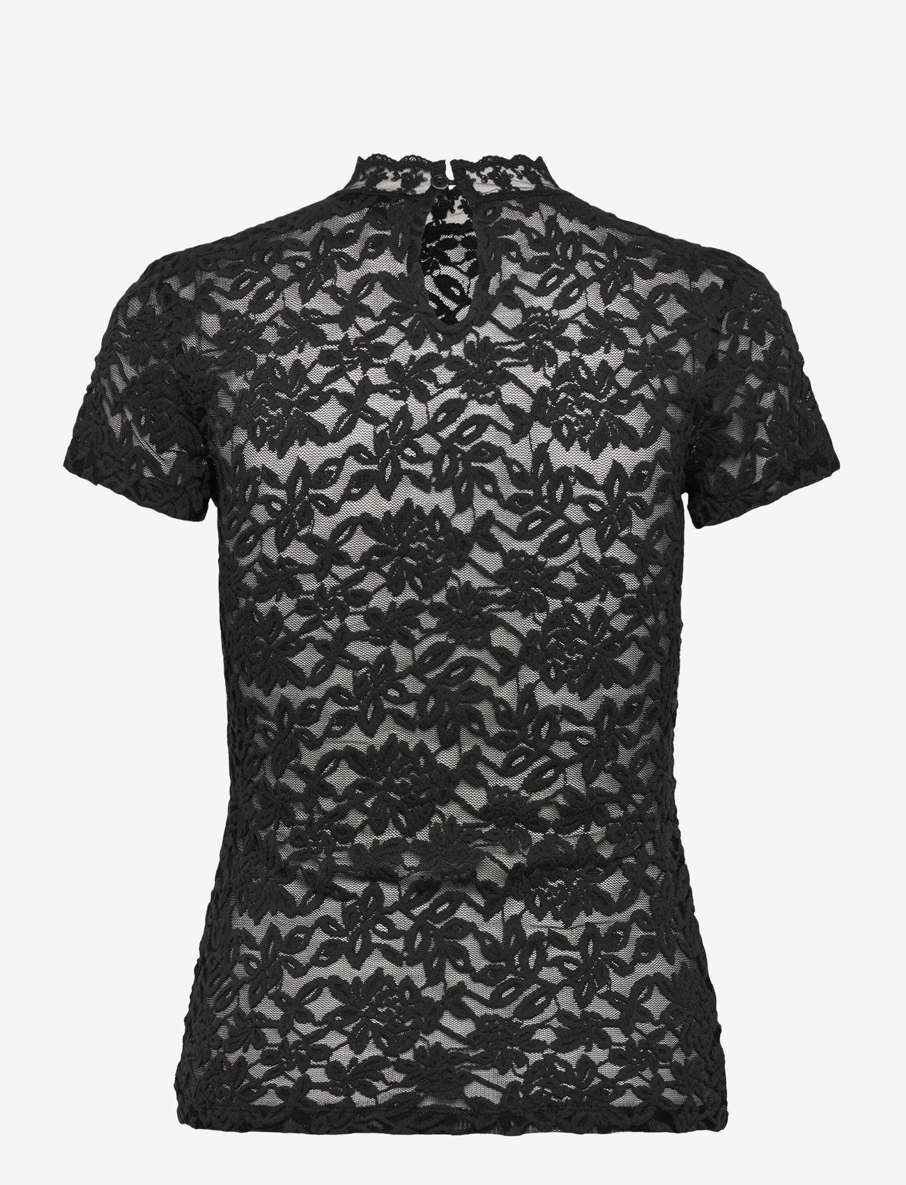 Rosemunde - RWDelicia Capsleeve Regular T-neck - t-skjorter - black - 2