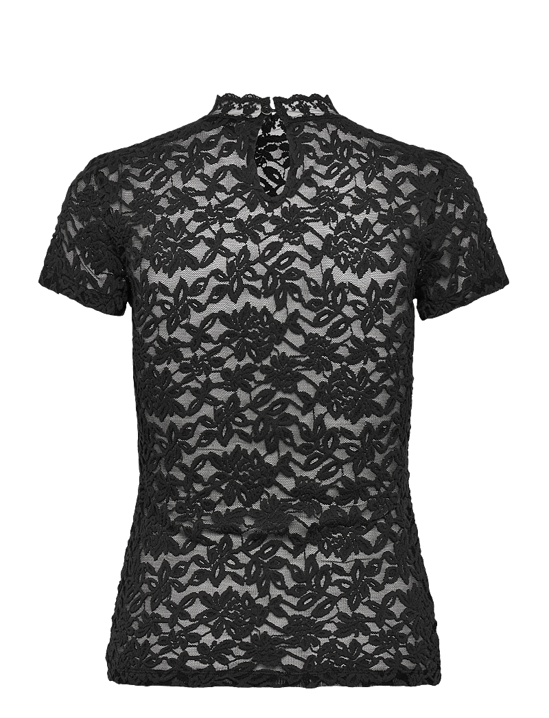 Rosemunde - RWDelicia Capsleeve Regular T-neck - t-skjorter - black - 2