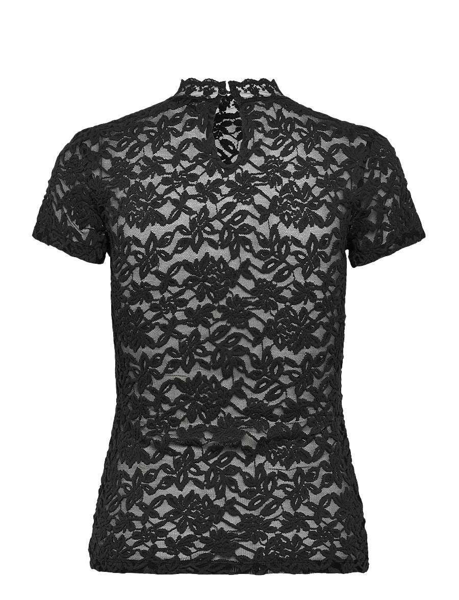 Rosemunde - RWDelicia Capsleeve Regular T-neck - t-shirts - black - 2