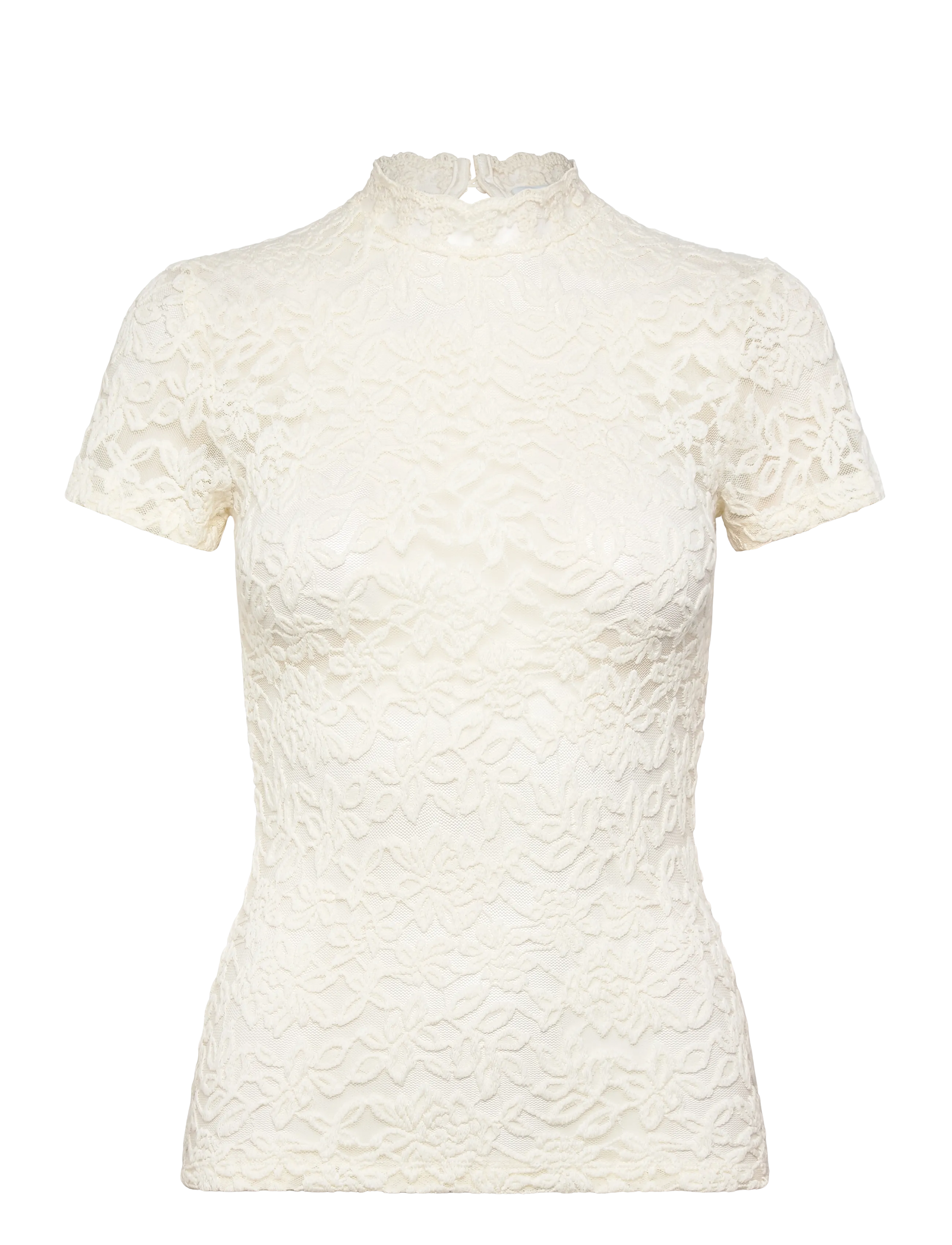 ROSEMUNDE Rwdelicia Capsleeve Regular T-Neck Cream - L - Damen