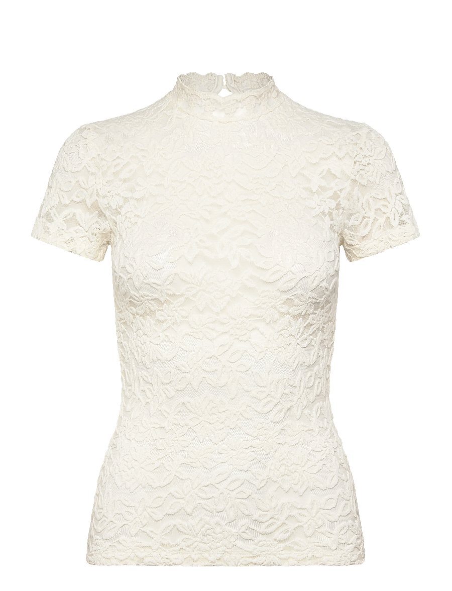 Rosemunde - RWDelicia Capsleeve Regular T-neck - t-shirts - ivory - 0