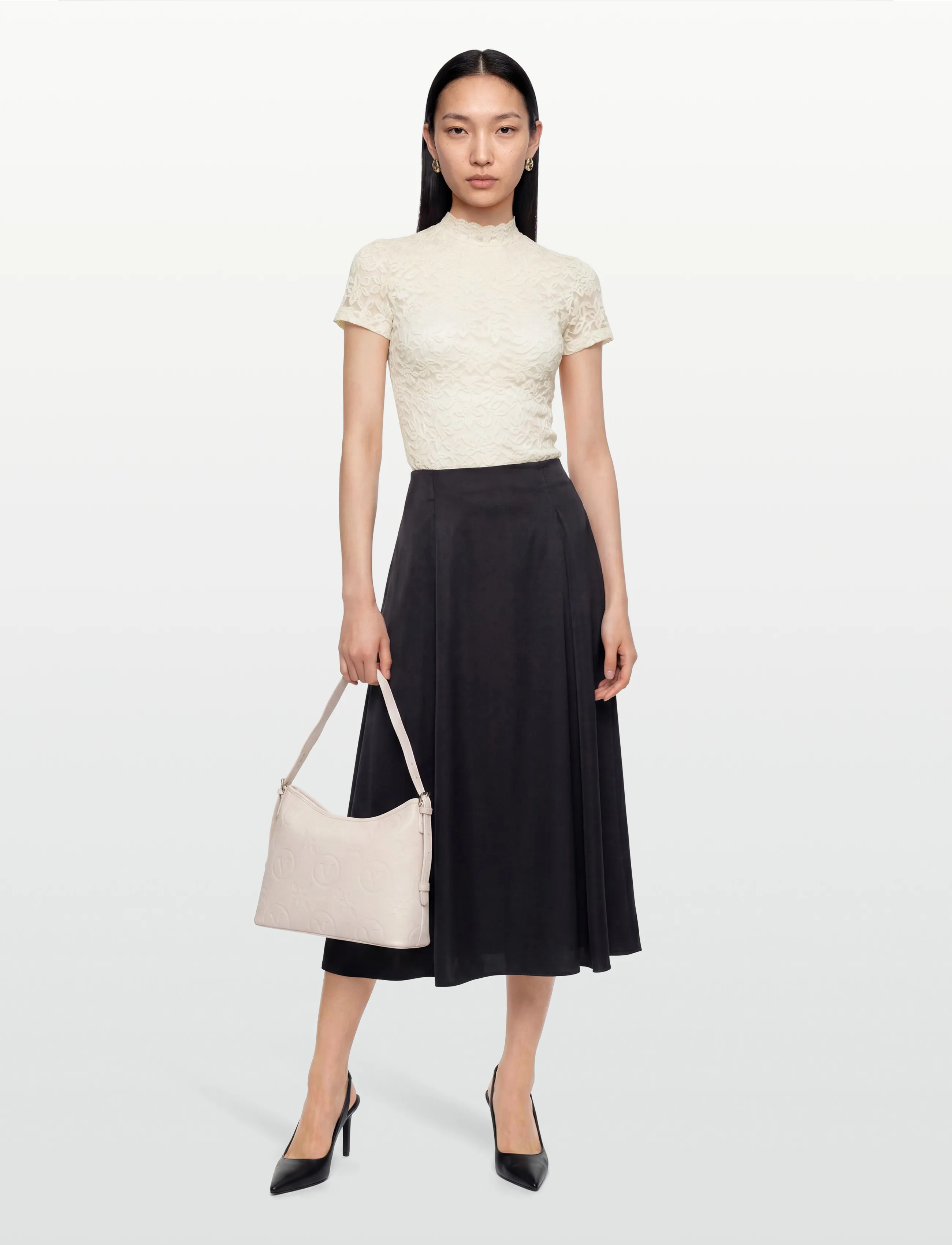 Rosemunde Rwdelicia Capsleeve Regular T-Neck, S, Cream, Skjorter > Kortærmede, Dame