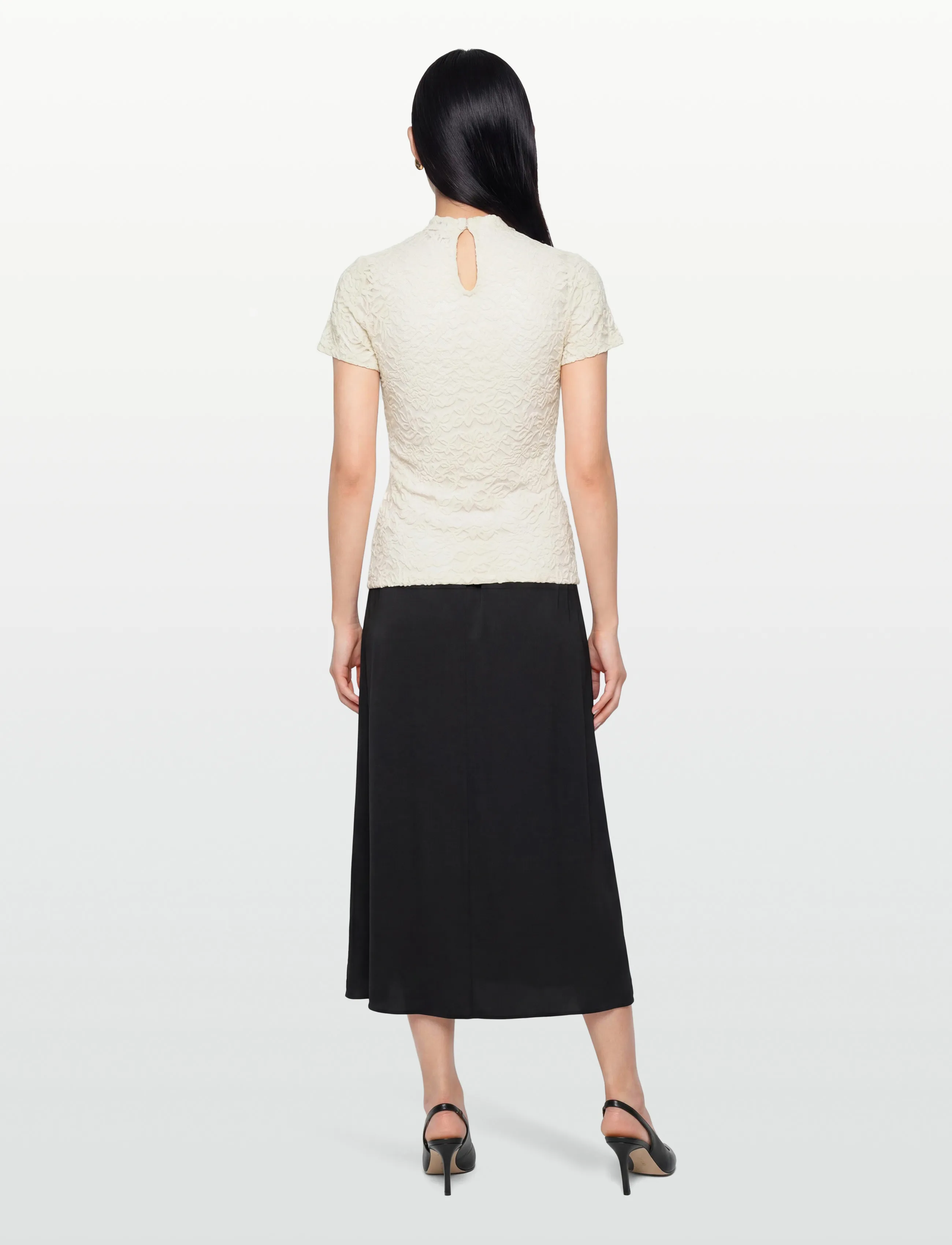 Rosemunde - RWDelicia Capsleeve Regular T-neck - t-shirts - ivory - 4