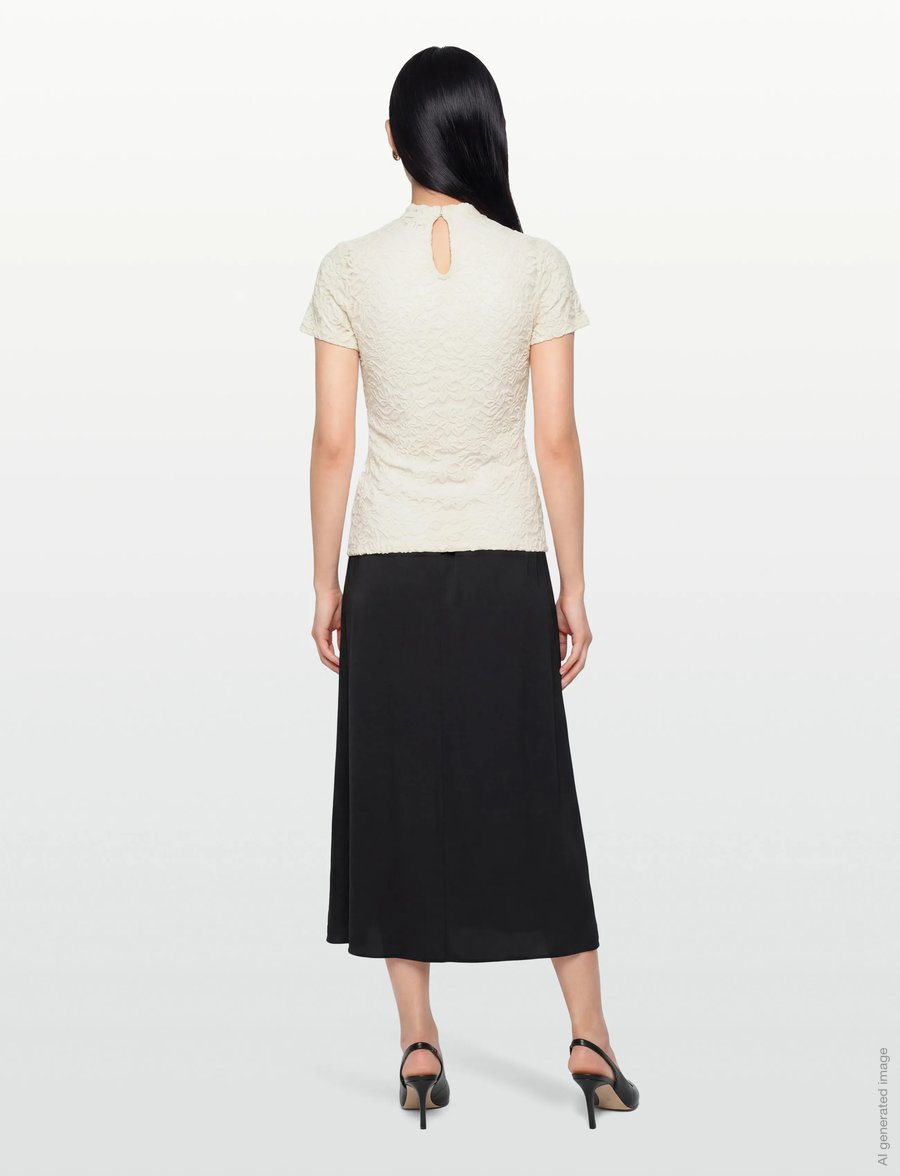Rosemunde - RWDelicia Capsleeve Regular T-neck - t-shirts - ivory - 4
