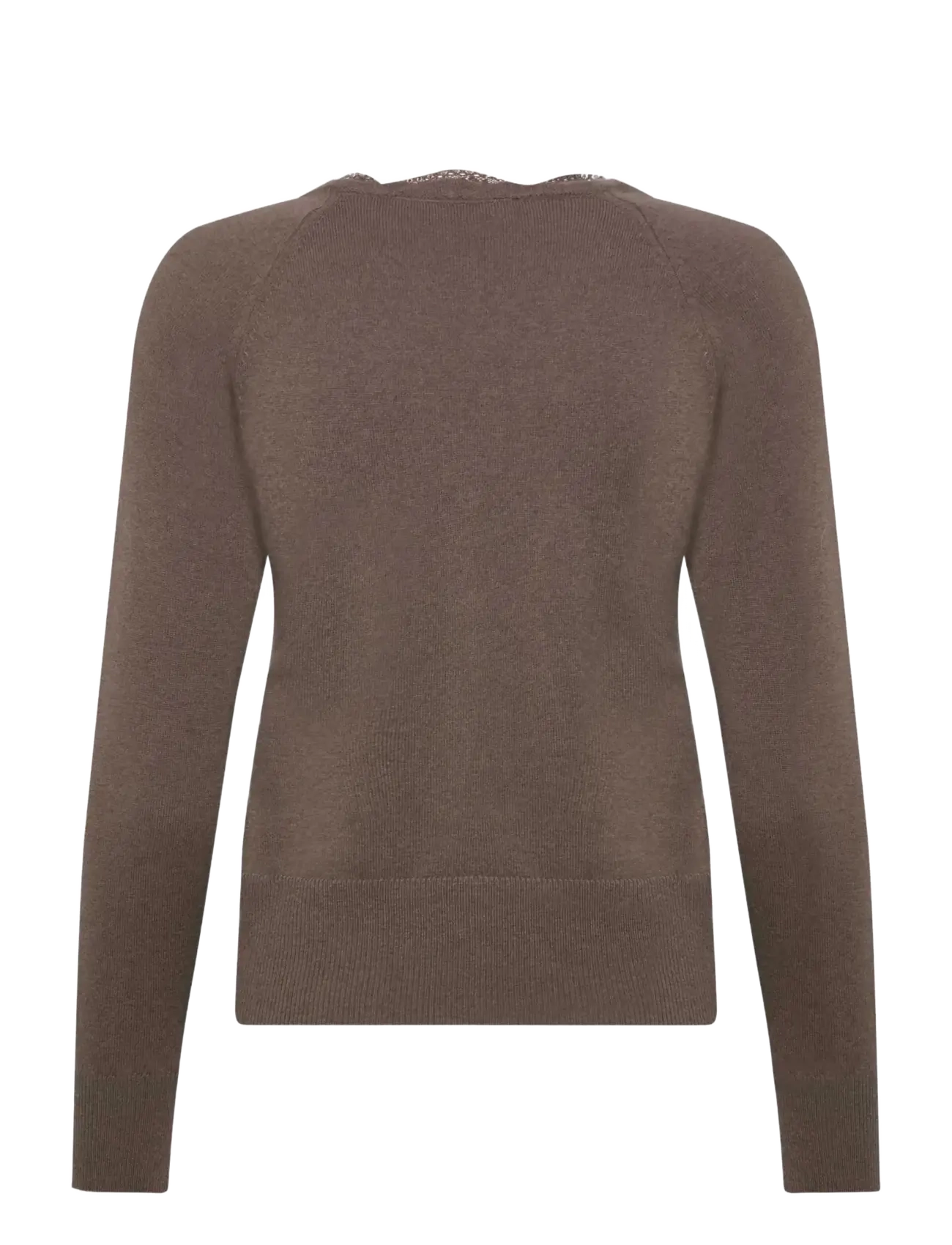 Rosemunde - RWLaica Cashmere LS V-neck Lace Cardigan - walnut - 1