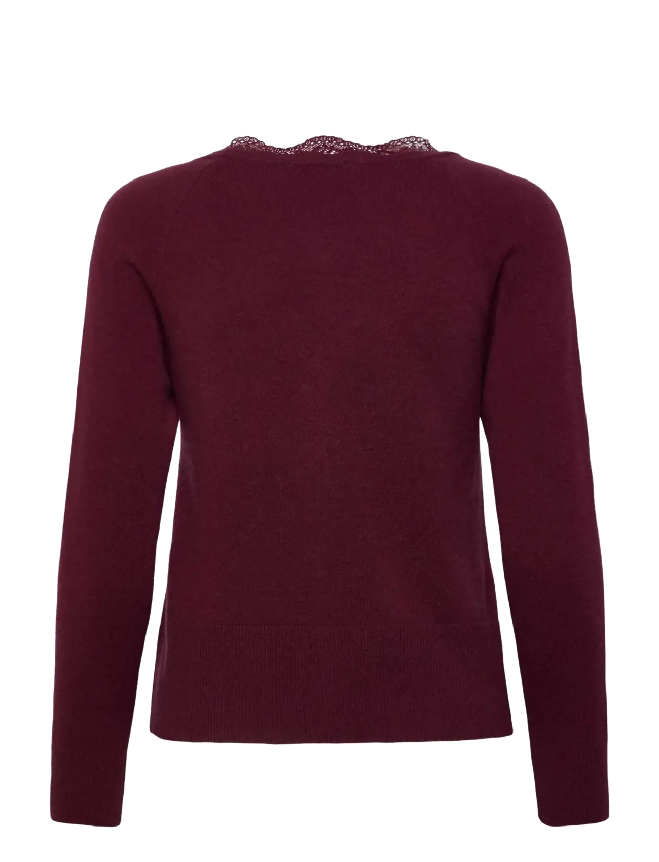 Rosemunde - RWLaica Cashmere LS V-neck Lace Cardigan - kaschmir - windsor wine - 1