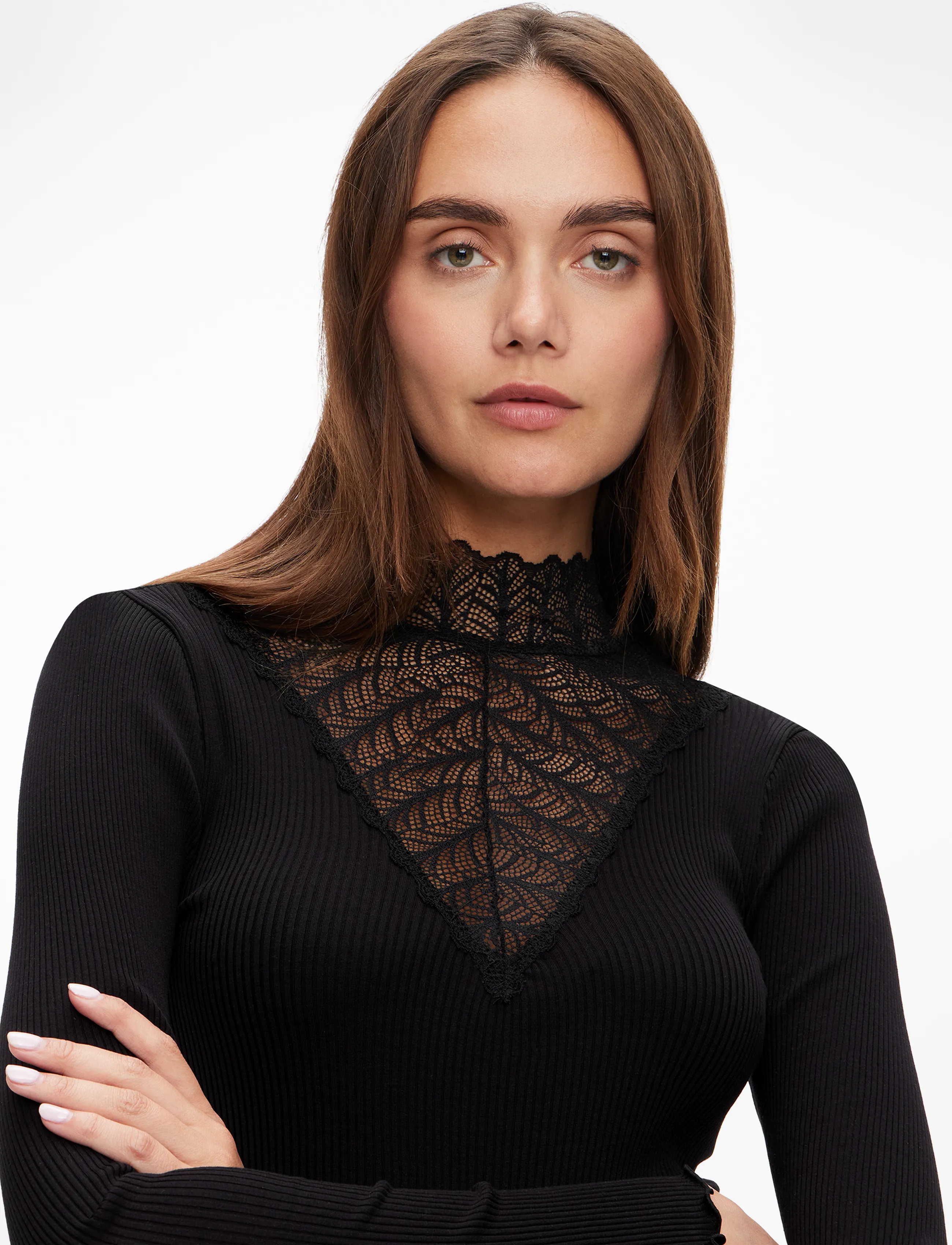Rosemunde Rwbeatha Silk Ls Lace T-Shirt dam – bild 8