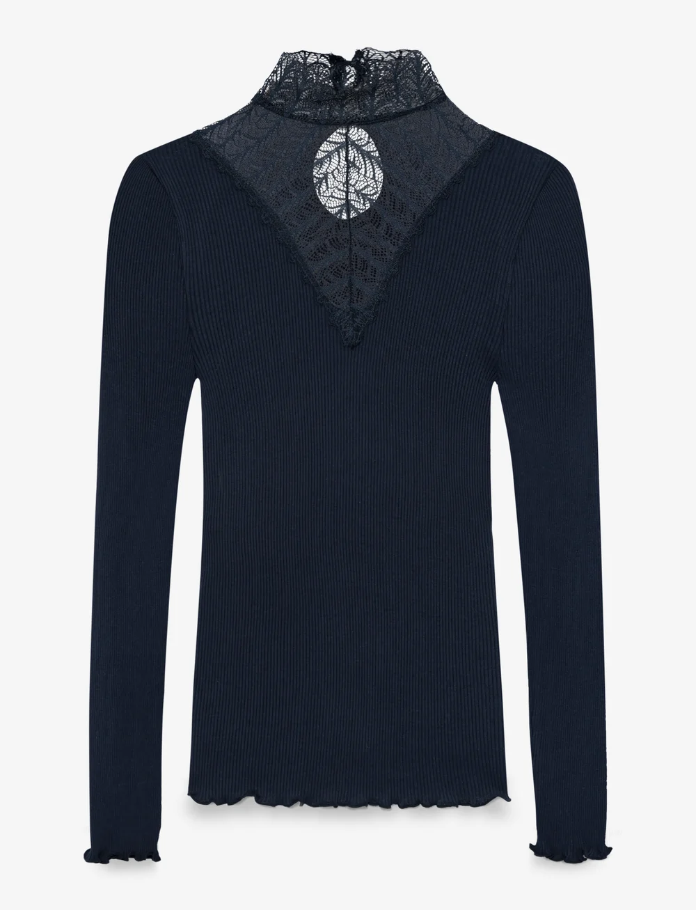 Rosemunde - RWBeatha Silk LS  Lace T-shirt - pitkähihaiset t-paidat - navy - 1