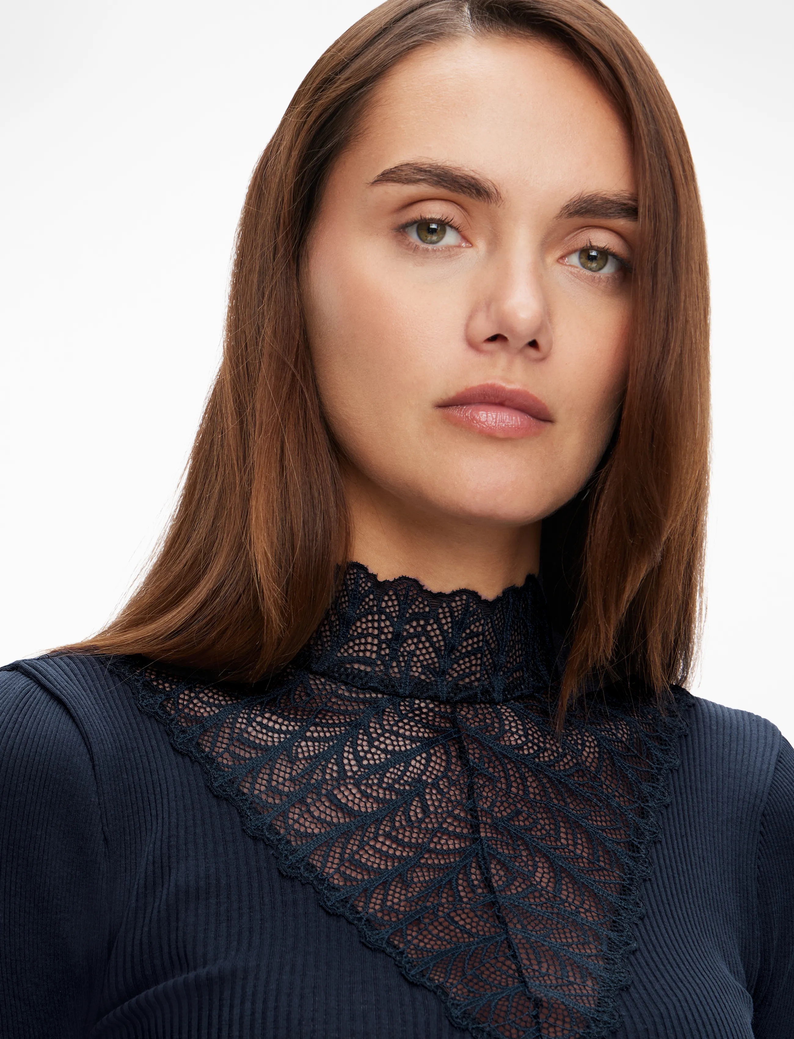 Rosemunde Rwbeatha Silk Ls Lace T-Shirt dam – bild 8