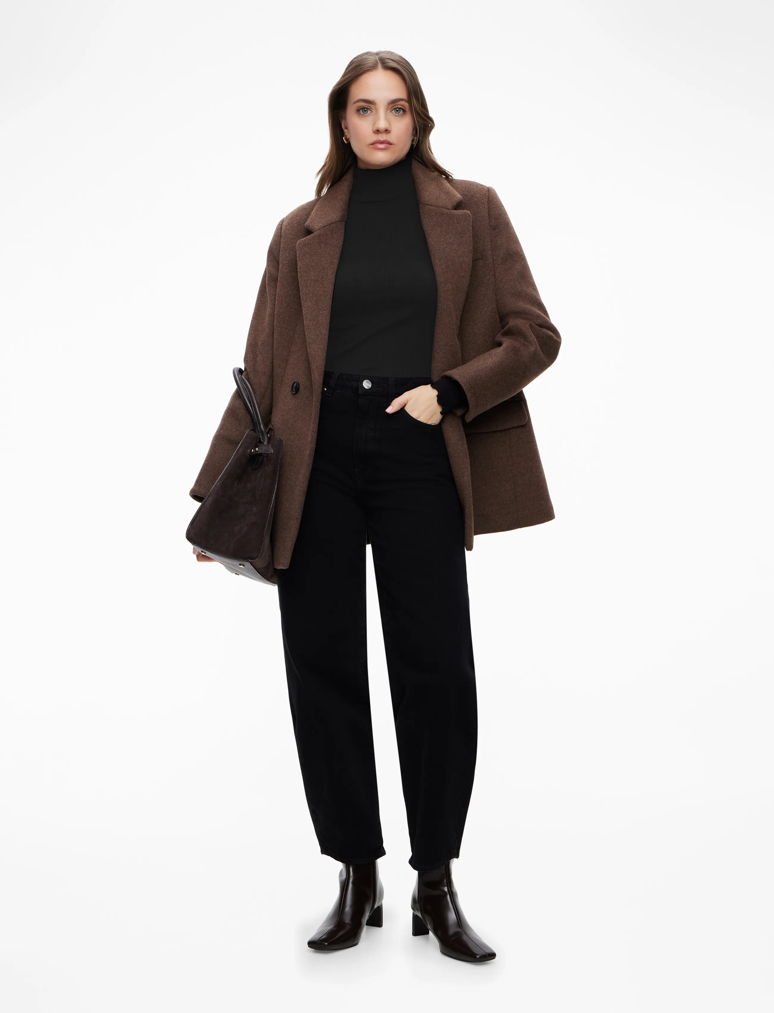Rosemunde - RWBeatha Silk LS Rollneck T-shirt - langærmede toppe - black - 1