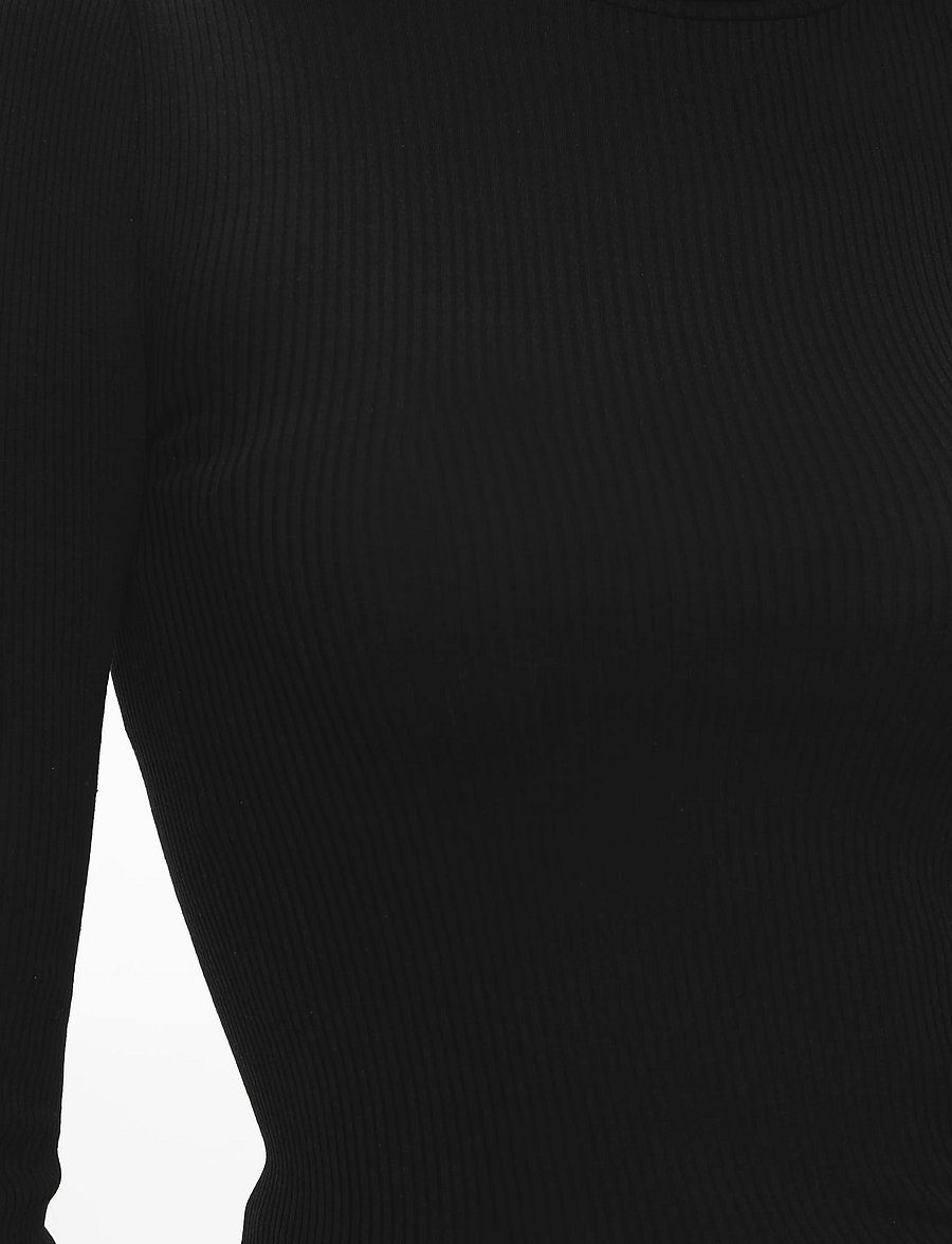 Rosemunde - RWBeatha Silk LS Rollneck T-shirt - långärmade toppar - black - 4