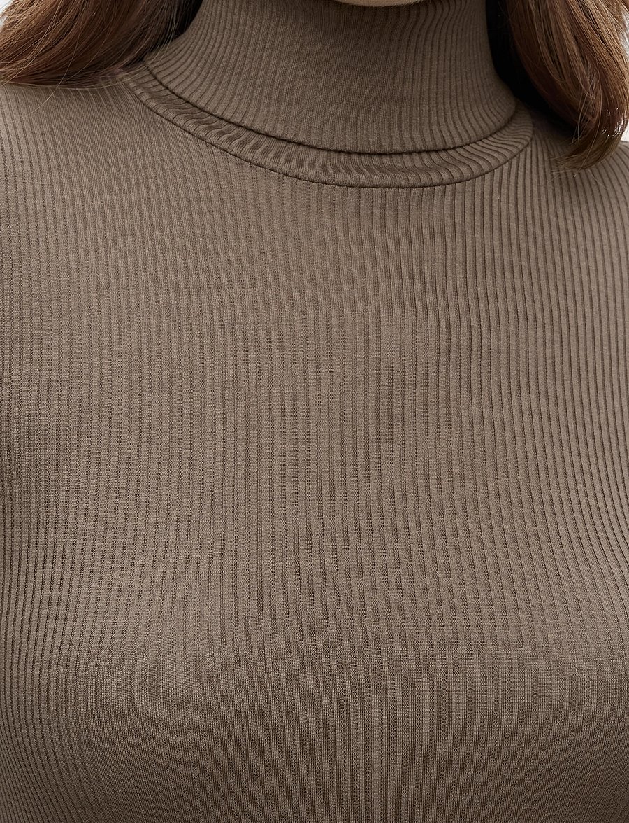 Rosemunde - RWBeatha Silk LS Rollneck T-shirt - langærmede toppe - falcon - 5