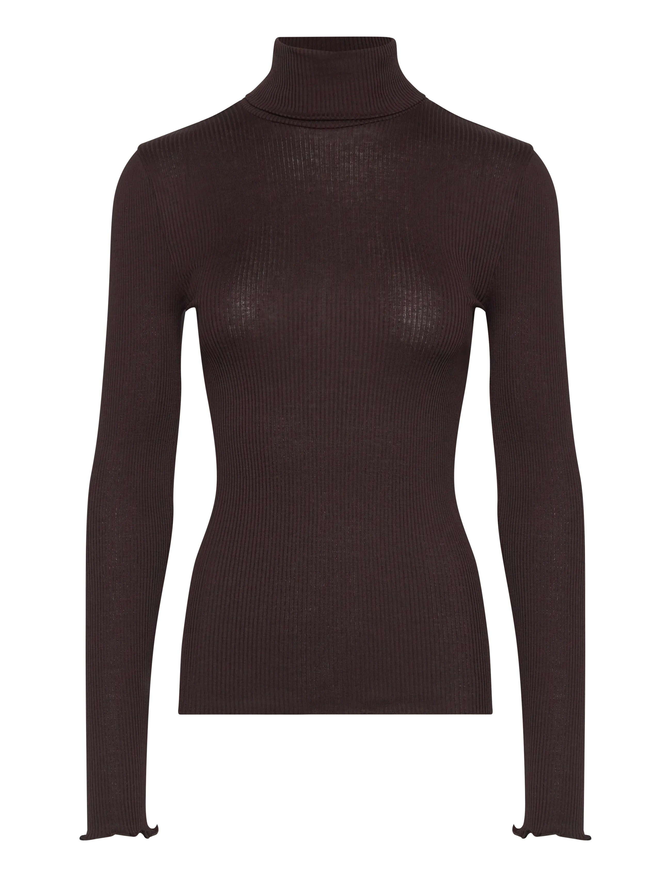 Rosemunde RWBeatha Silk LS Rollneck T-shirt - Polotröjor - GANACHE / brown