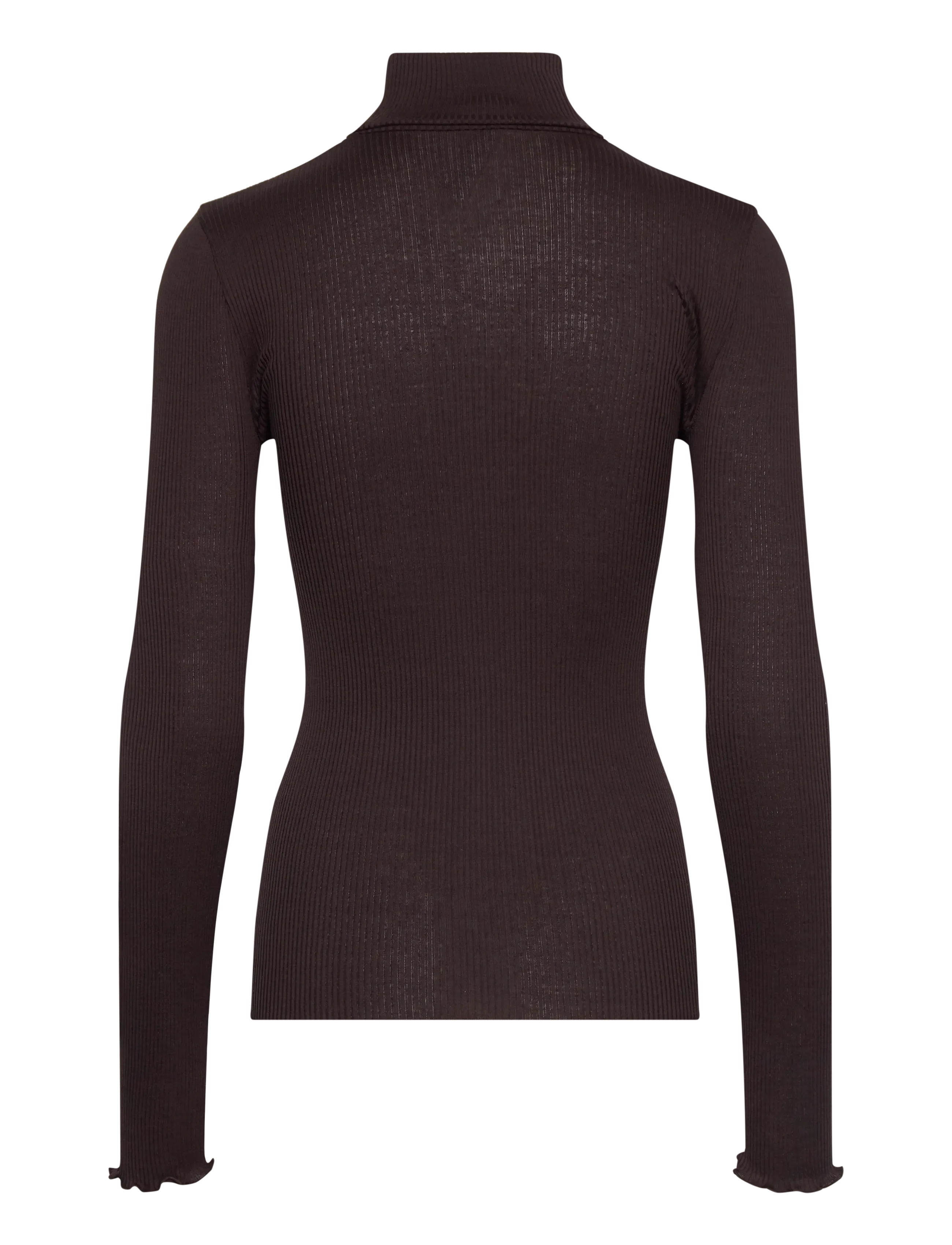 Rosemunde - RWBeatha Silk LS Rollneck T-shirt - langærmede toppe - ganache - 1