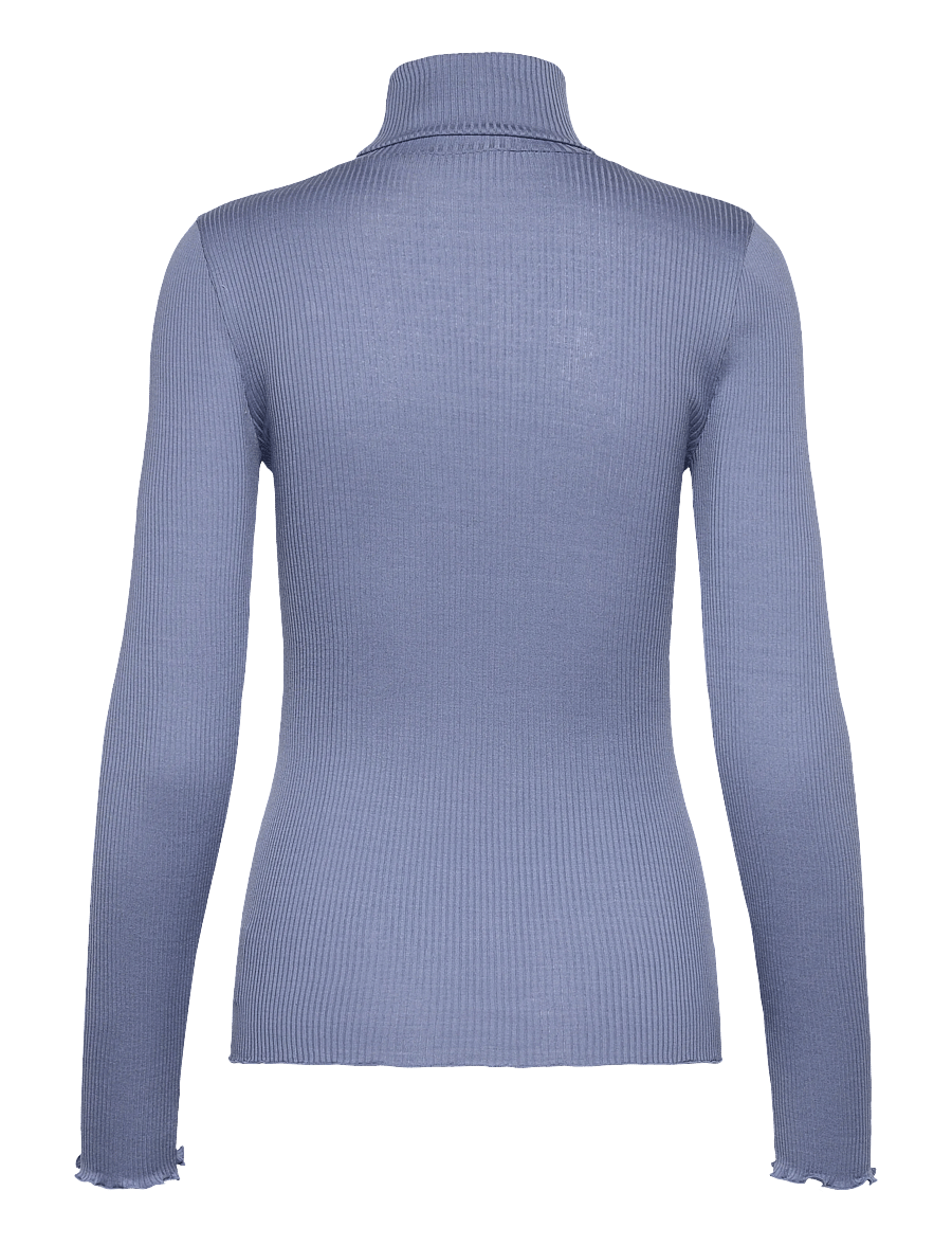 Rosemunde - RWBeatha Silk LS Rollneck T-shirt - long-sleeved tops - infinity - 1