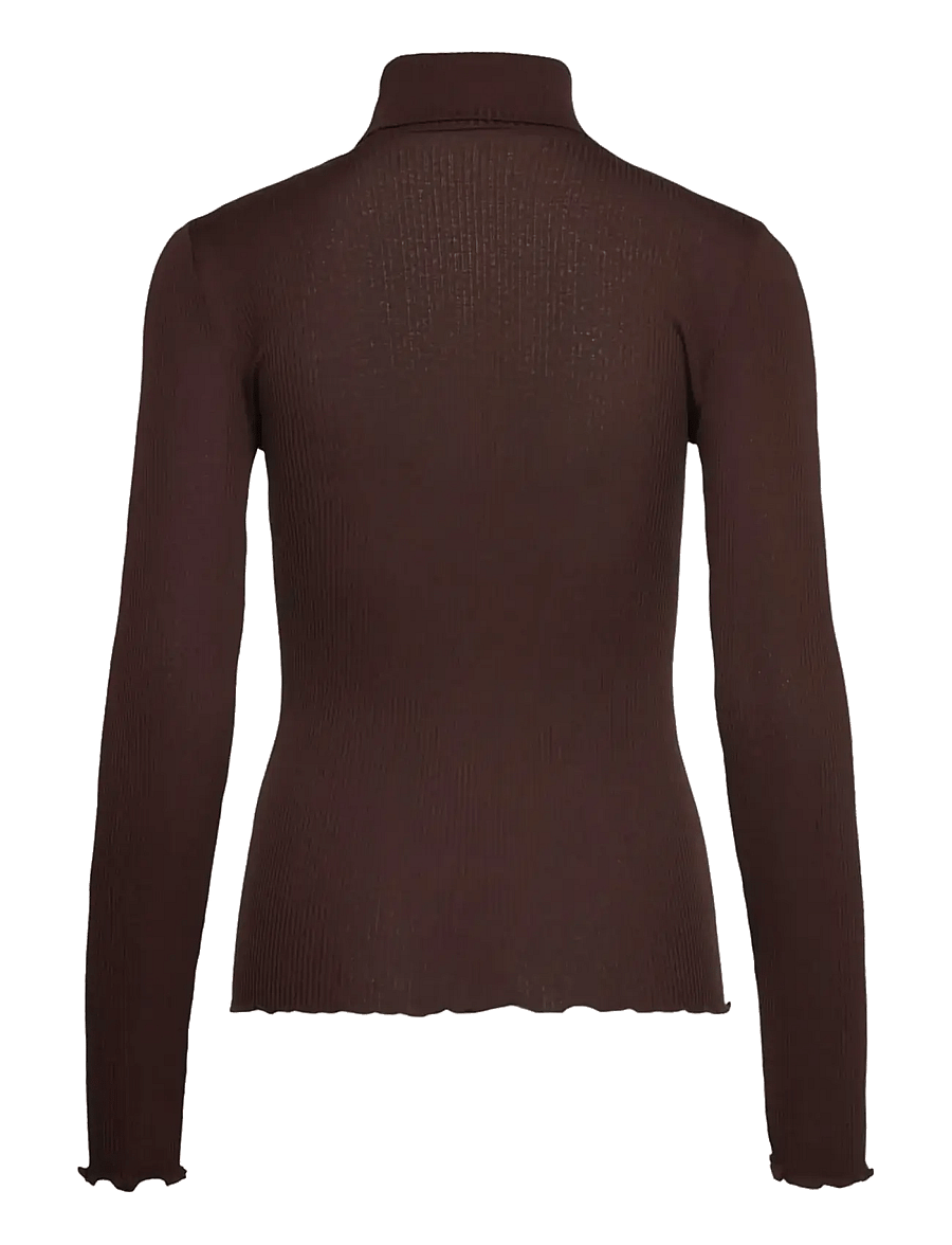 Rosemunde - RWBeatha Silk LS Rollneck T-shirt - langermede topper - mole - 1