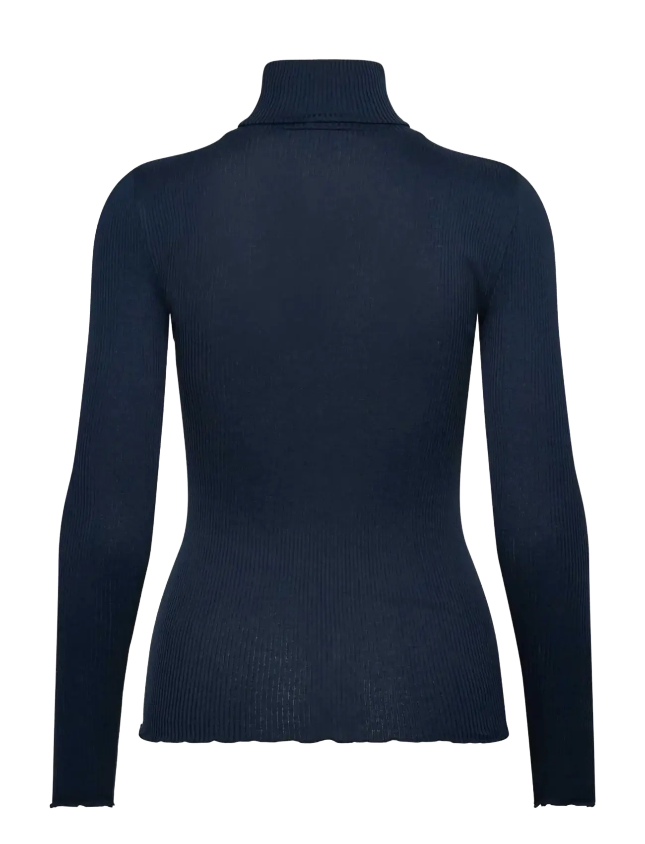 Rosemunde - RWBeatha Silk LS Rollneck T-shirt - langärmlige tops - navy - 1