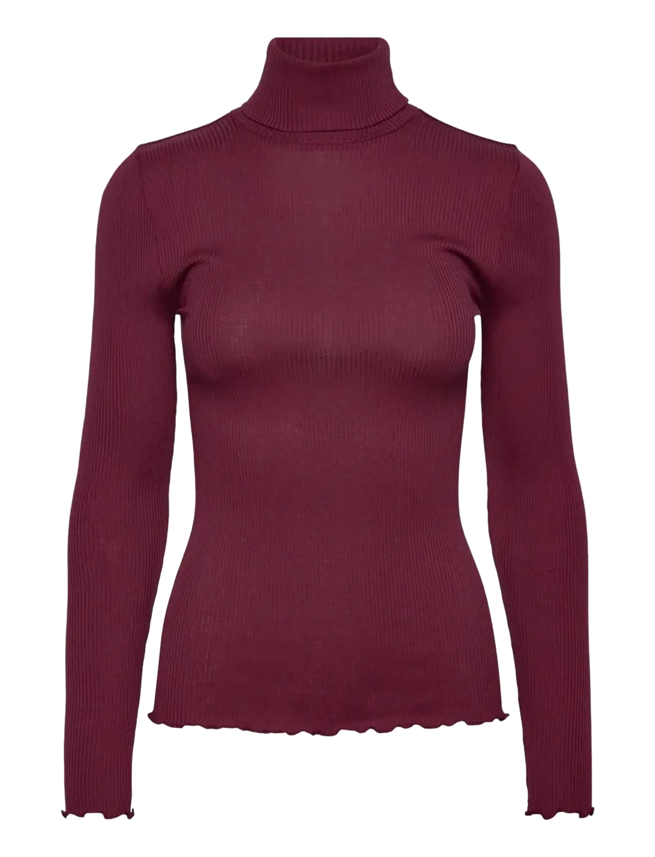 Rosemunde RWBeatha Silk LS Rollneck T-shirt - Långärmade toppar - WINDSOR WINE / red