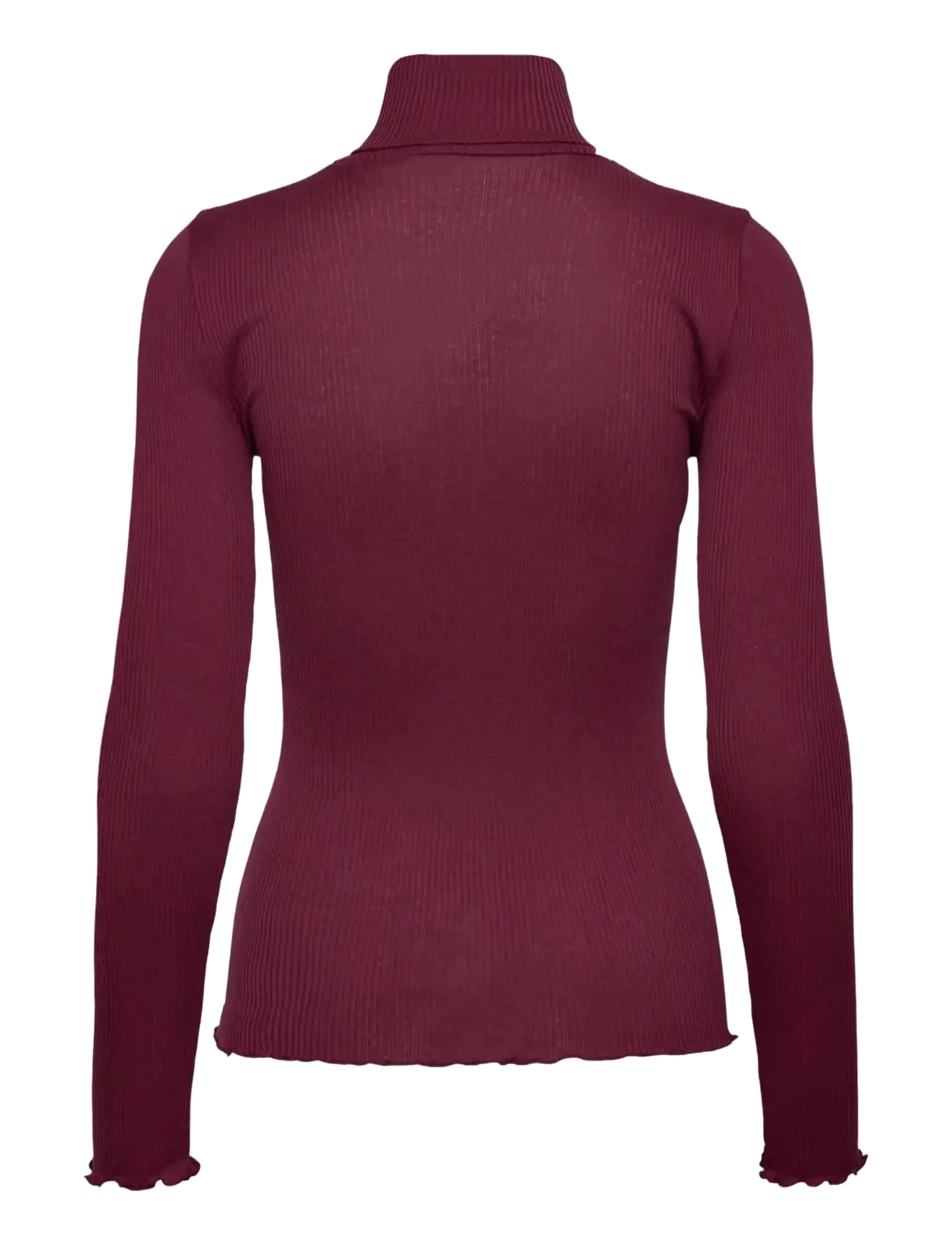 Rosemunde - RWBeatha Silk LS Rollneck T-shirt - long-sleeved tops - windsor wine - 1
