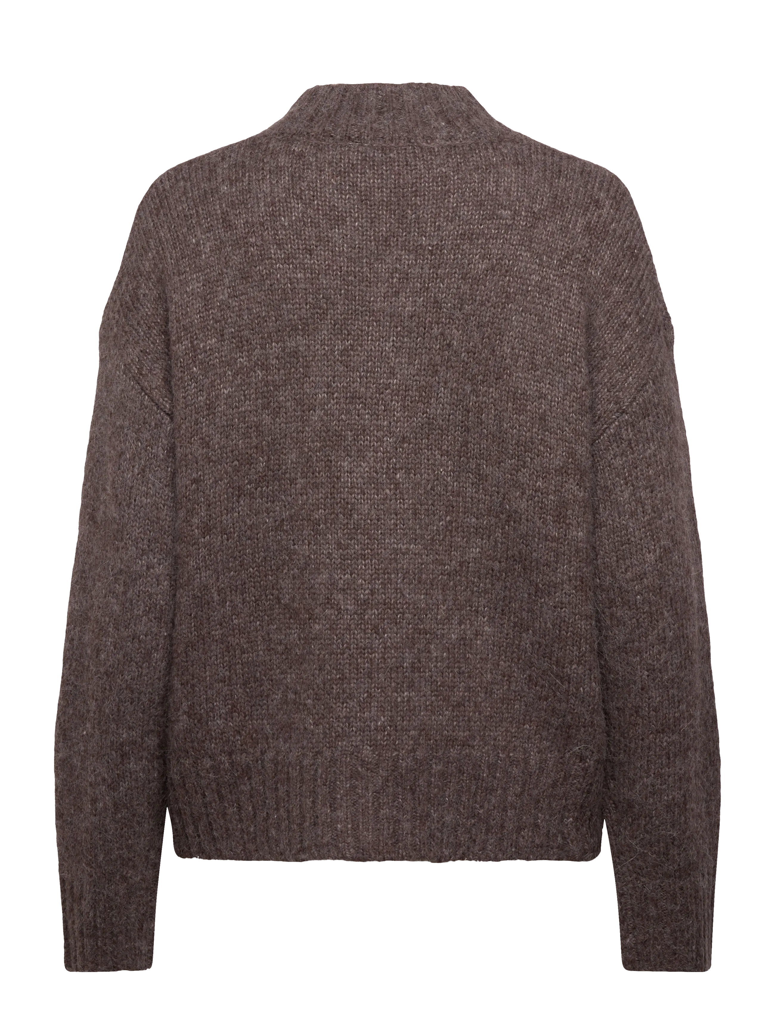 Rosemunde - RWTulip Wool Blend LS Turtleneck Pl - stickade tröjor - brown grey mel - 1