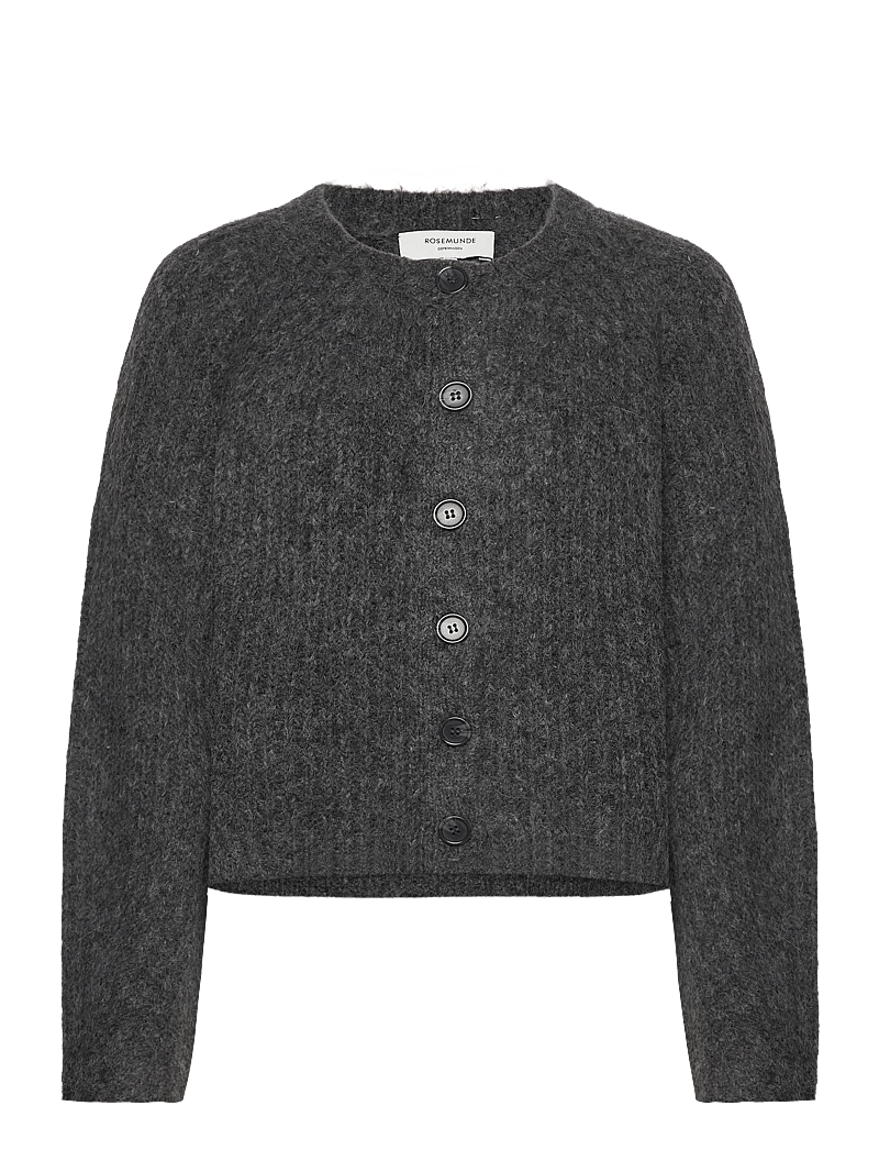 Rosemunde - RWTulip Wool Blend LS O-neck Rib Kn - koftor - medium grey melange - 0