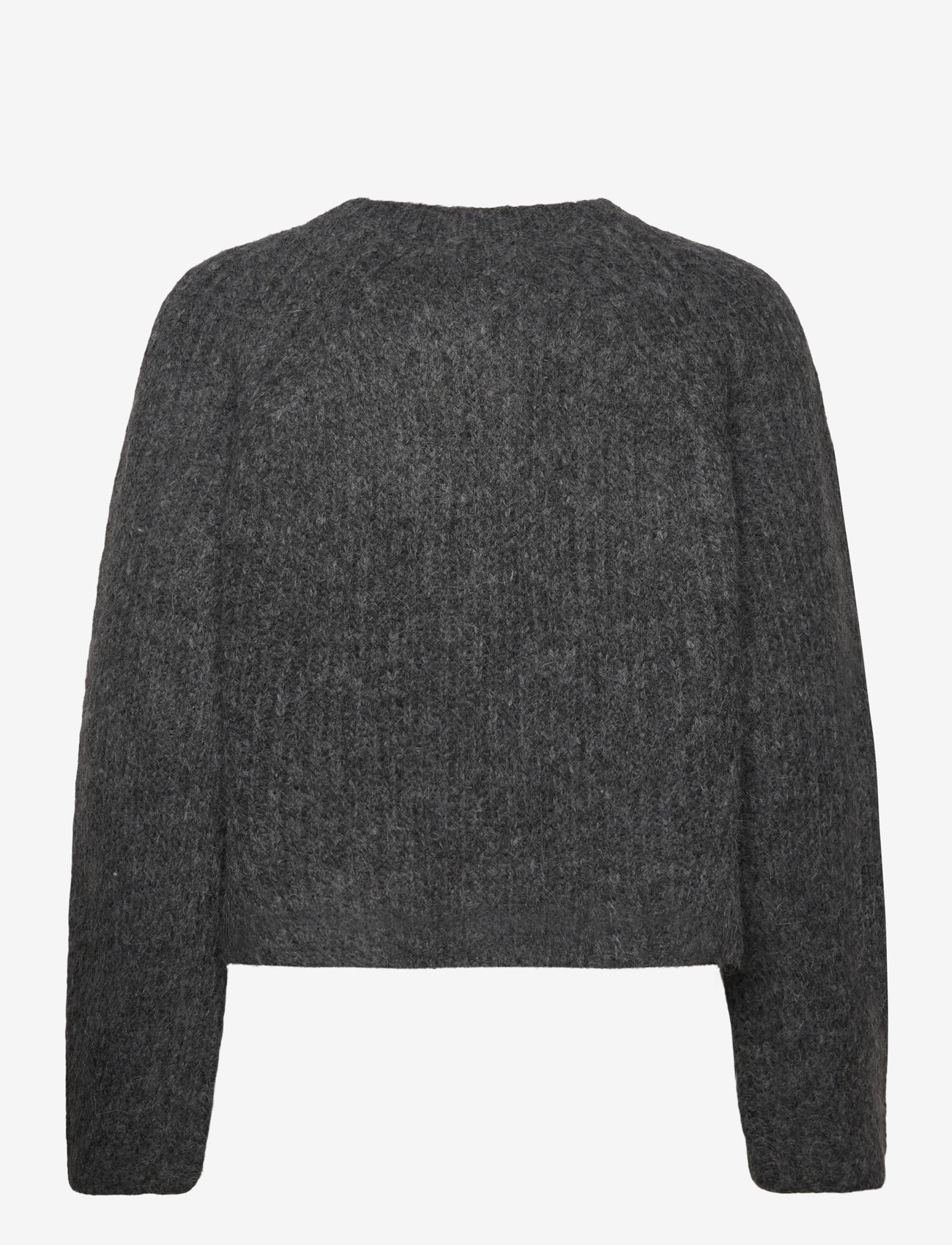 Rosemunde - RWTulip Wool Blend LS O-neck Rib Kn - koftor - medium grey melange - 1