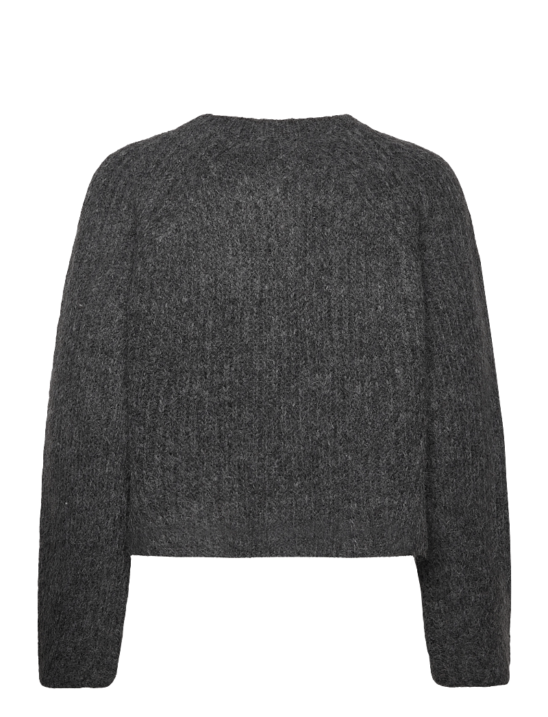Rosemunde - RWTulip Wool Blend LS O-neck Rib Kn - koftor - medium grey melange - 1
