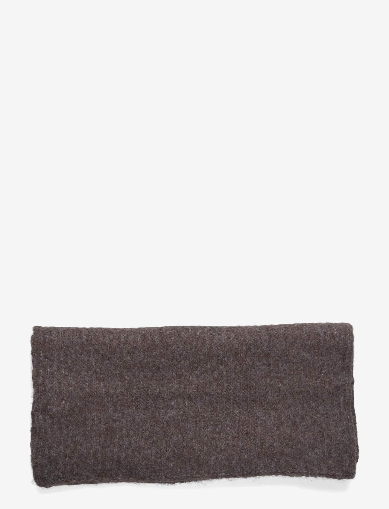 Rosemunde - RWTulip Wool Blend Rib Knit Scarf - halstørklæder - brown grey mel - 1