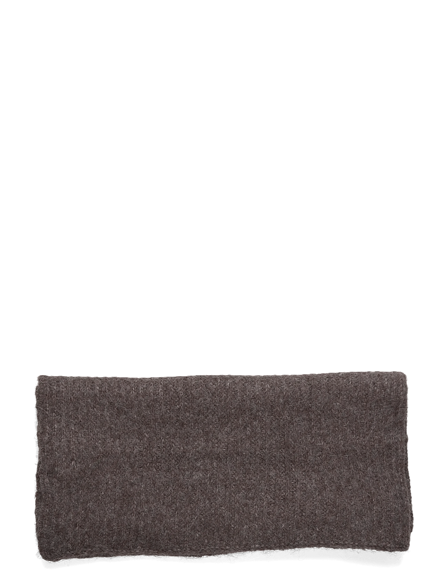 Rosemunde - RWTulip Wool Blend Rib Knit Scarf - winter scarves - brown grey mel - 1