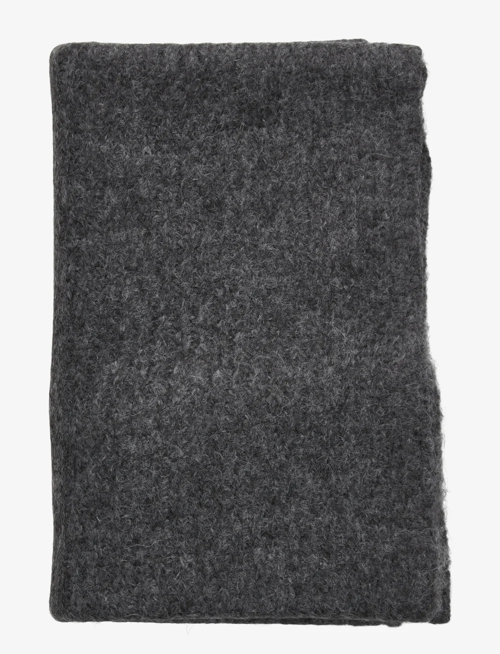 Rosemunde - RWTulip Wool Blend Rib Knit Scarf - talvesallid - medium grey melange - 1