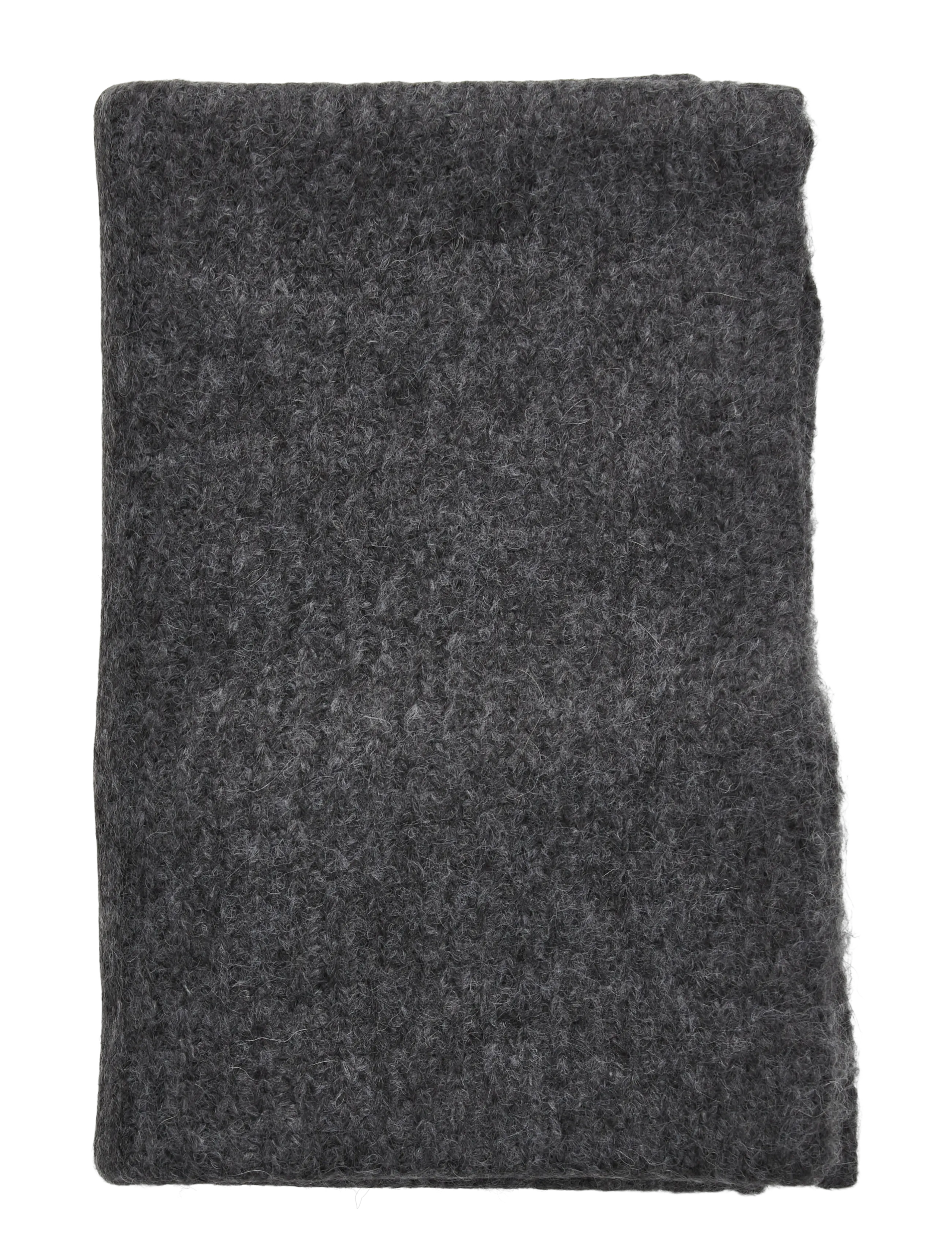 Rosemunde - RWTulip Wool Blend Rib Knit Scarf - halstørklæder - medium grey melange - 1