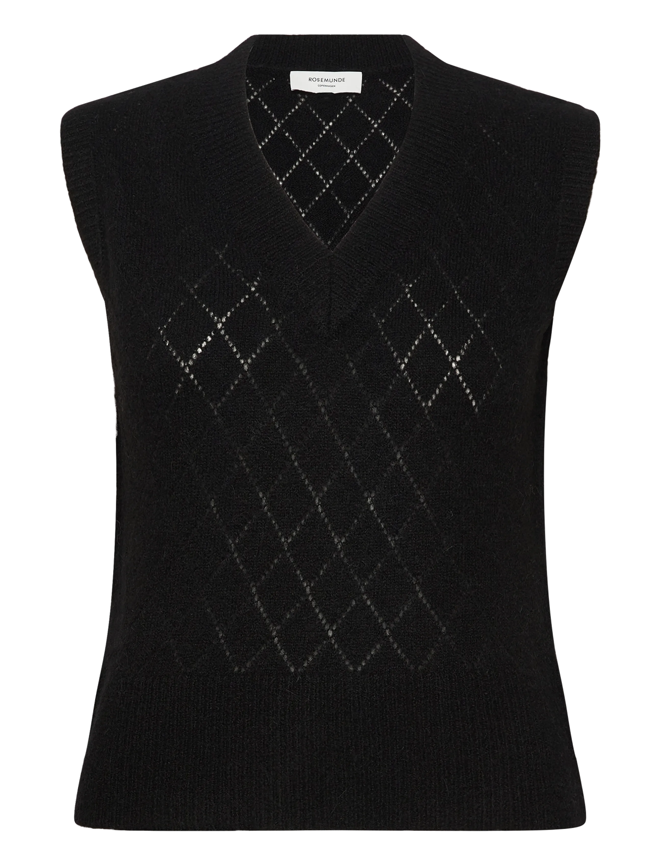 ROSEMUNDE Rwaida Alpaca Sl V-Ausschnitt Vest Schwarz - S - Damen